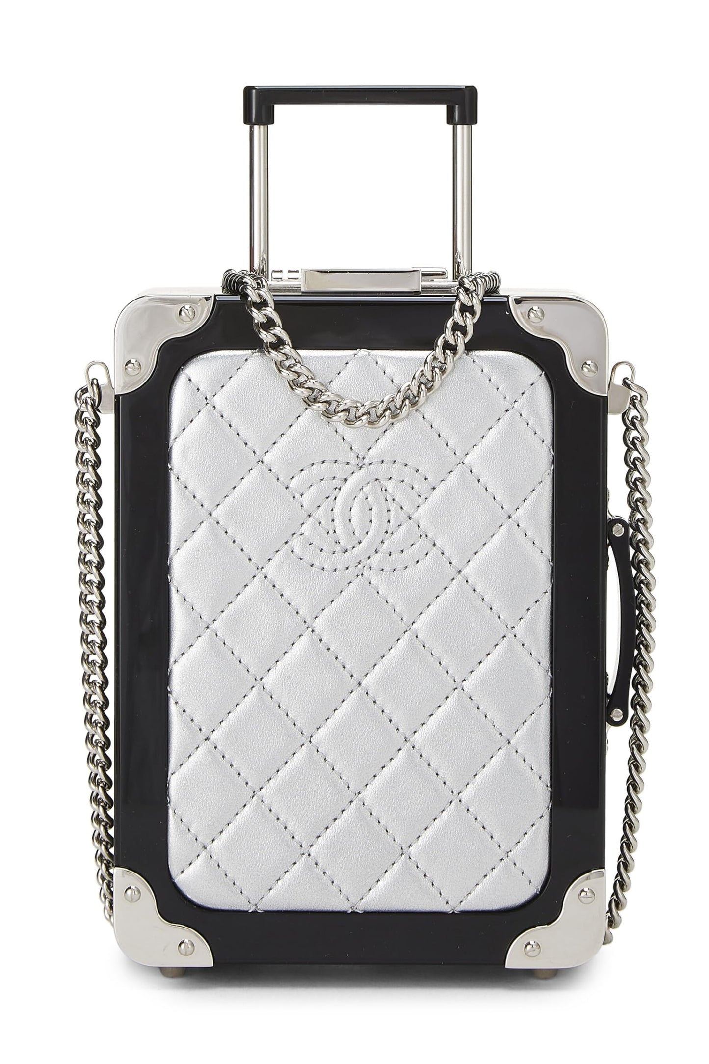 Chanel,  Lambskin & Perspex Evening In The Air 'CC' Trolley Minaudière Chain Clutch, Multi