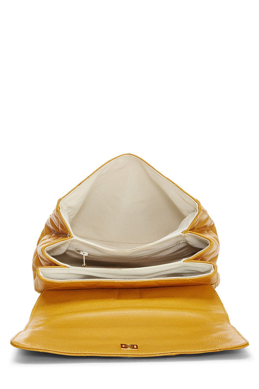 Chanel,  Yellow Quilted Caviar Backpack, Yellow