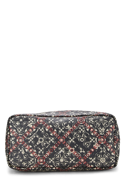 Chanel,  Black Coated Canvas Optic Coco Tote, Black