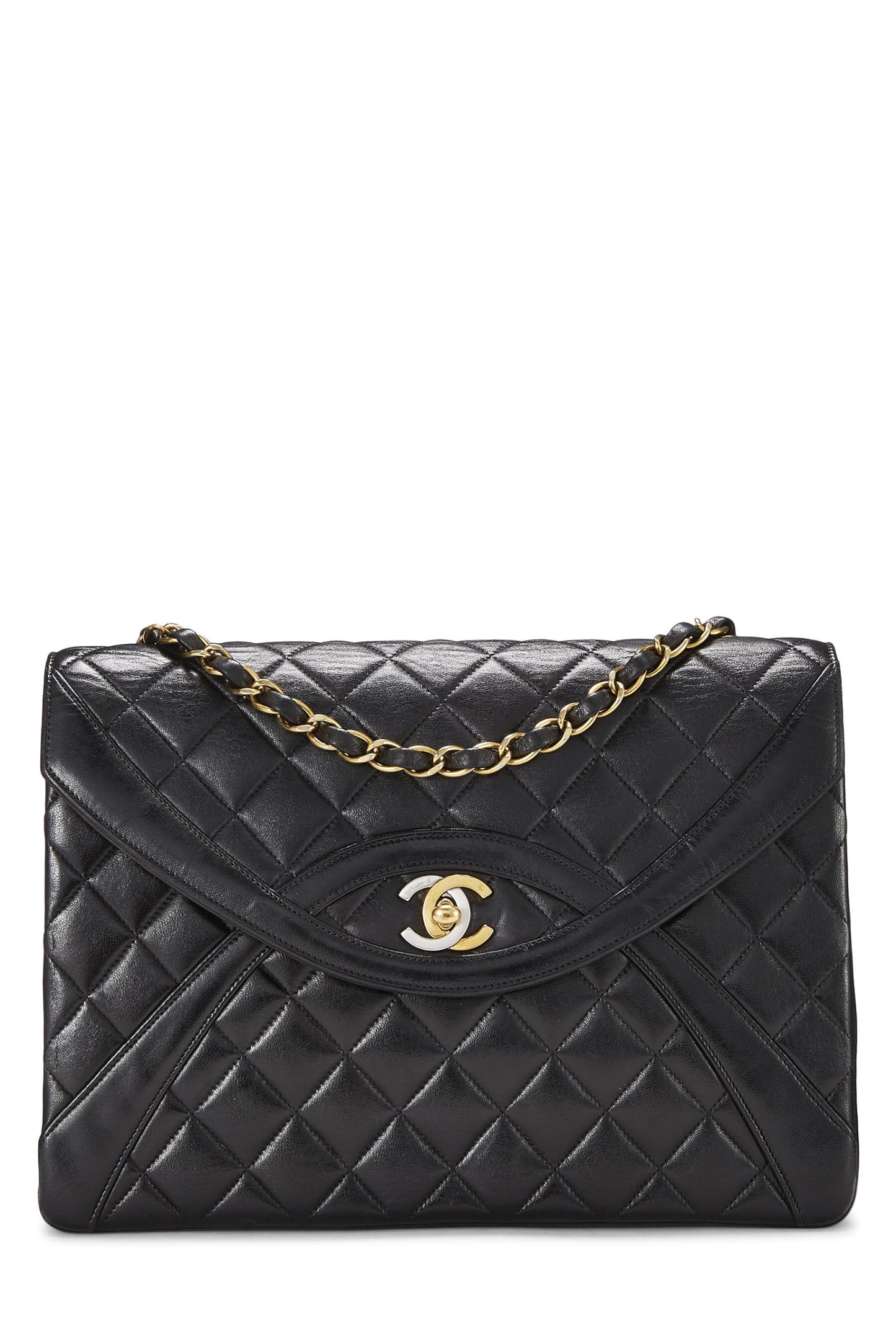 Chanel,  Black Quilted Lambskin Paris Limited Flap Medium, Black