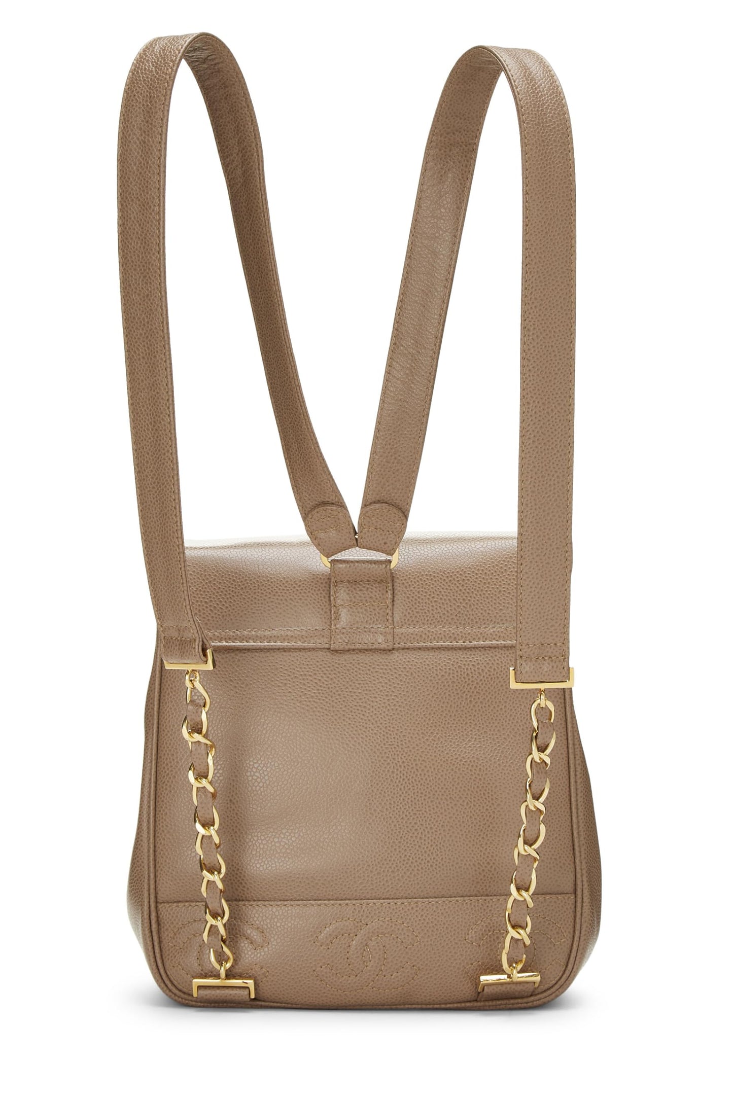 Chanel,  Beige Caviar 3 CC Backpack Small, Beige