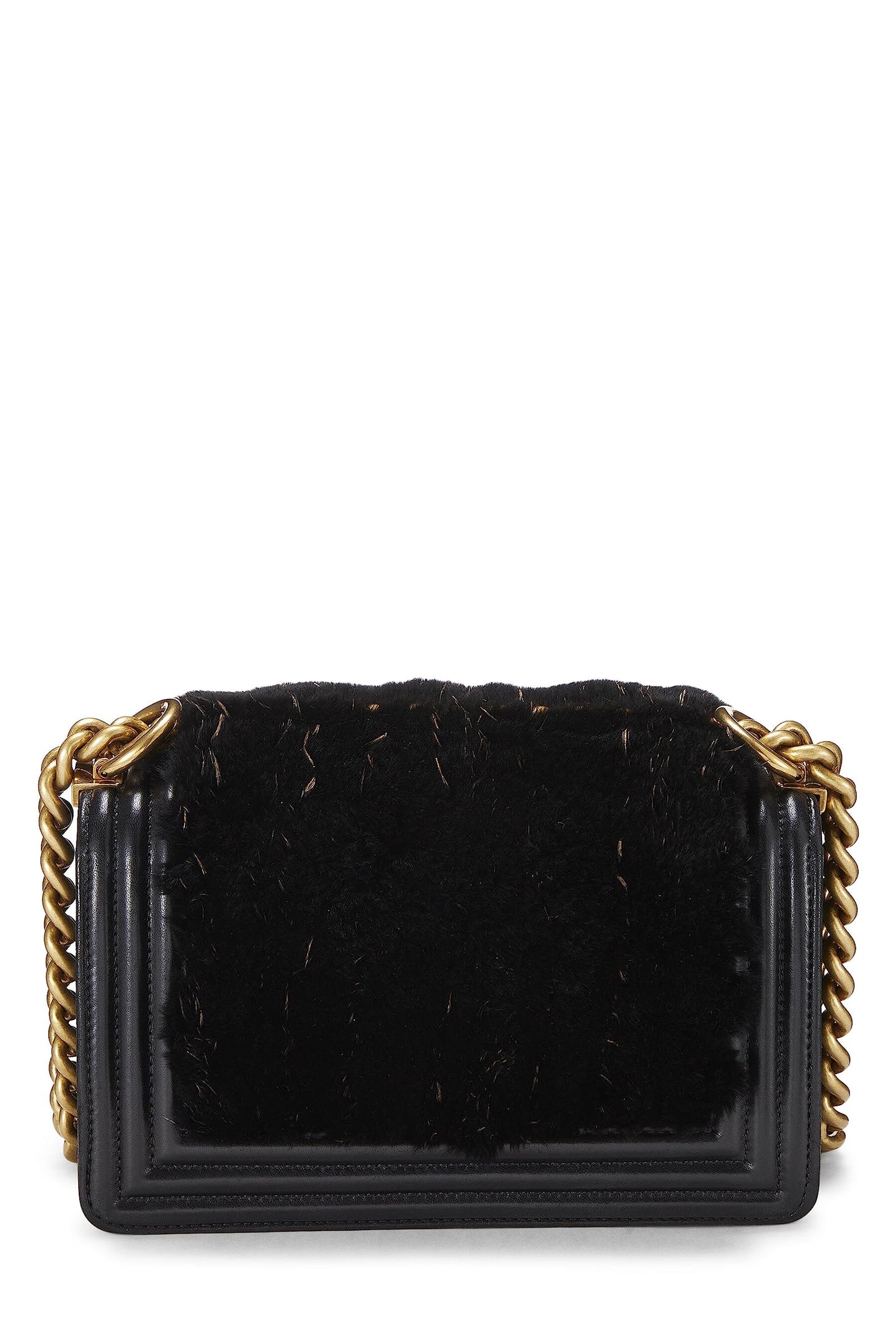 Chanel,  Black Lapin Boy Bag Small, Black
