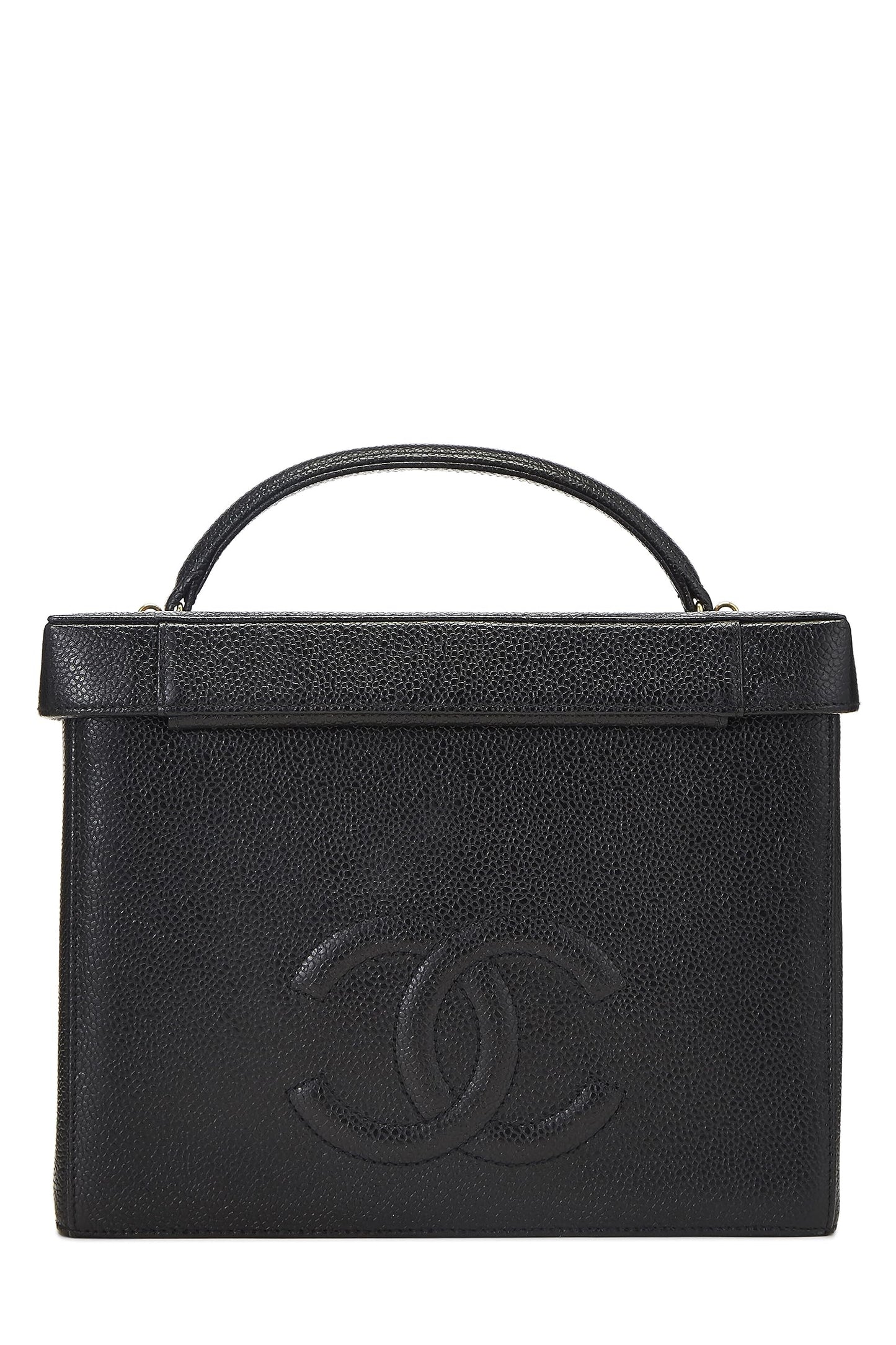 Chanel,  Black Caviar Circle 'CC' Vanity Large, Black