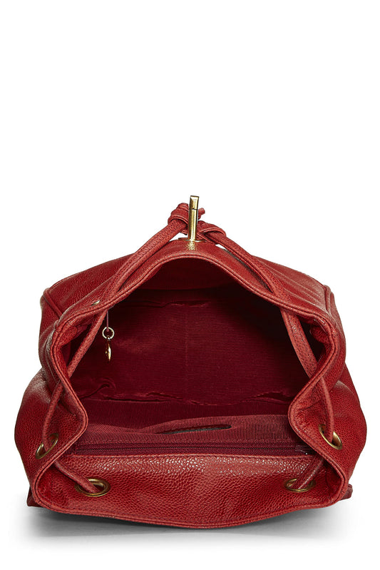 Chanel,  Red Caviar 3 'CC' Backpack Medium, Red