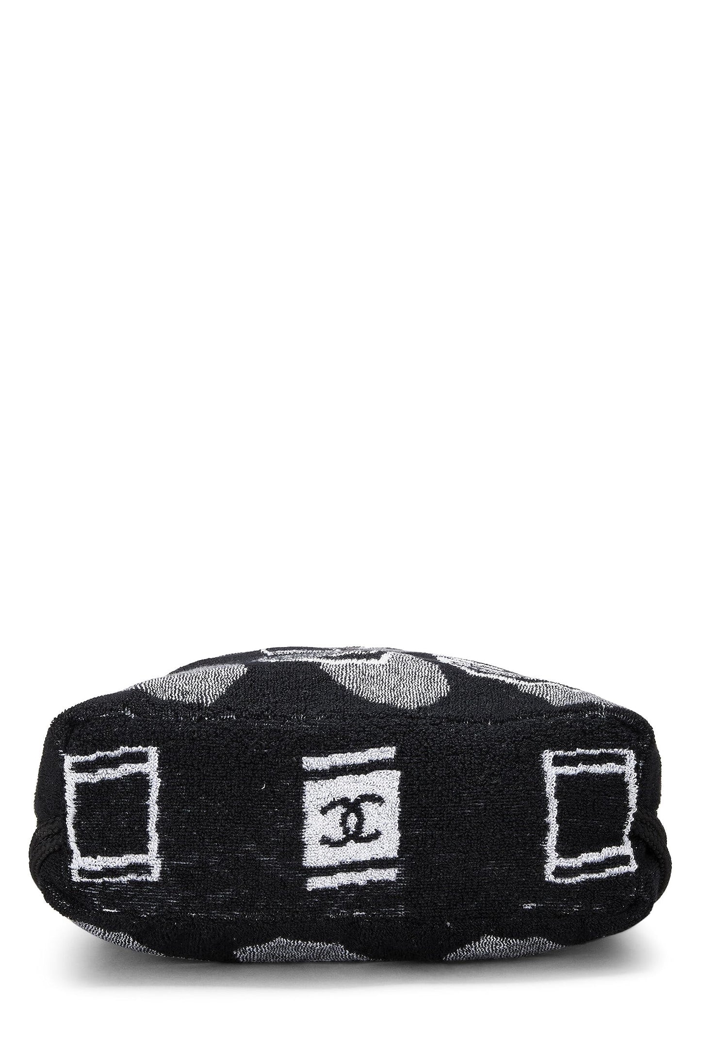 Chanel,  Black Terry Cloth Drawstring Beach Backpack, Black