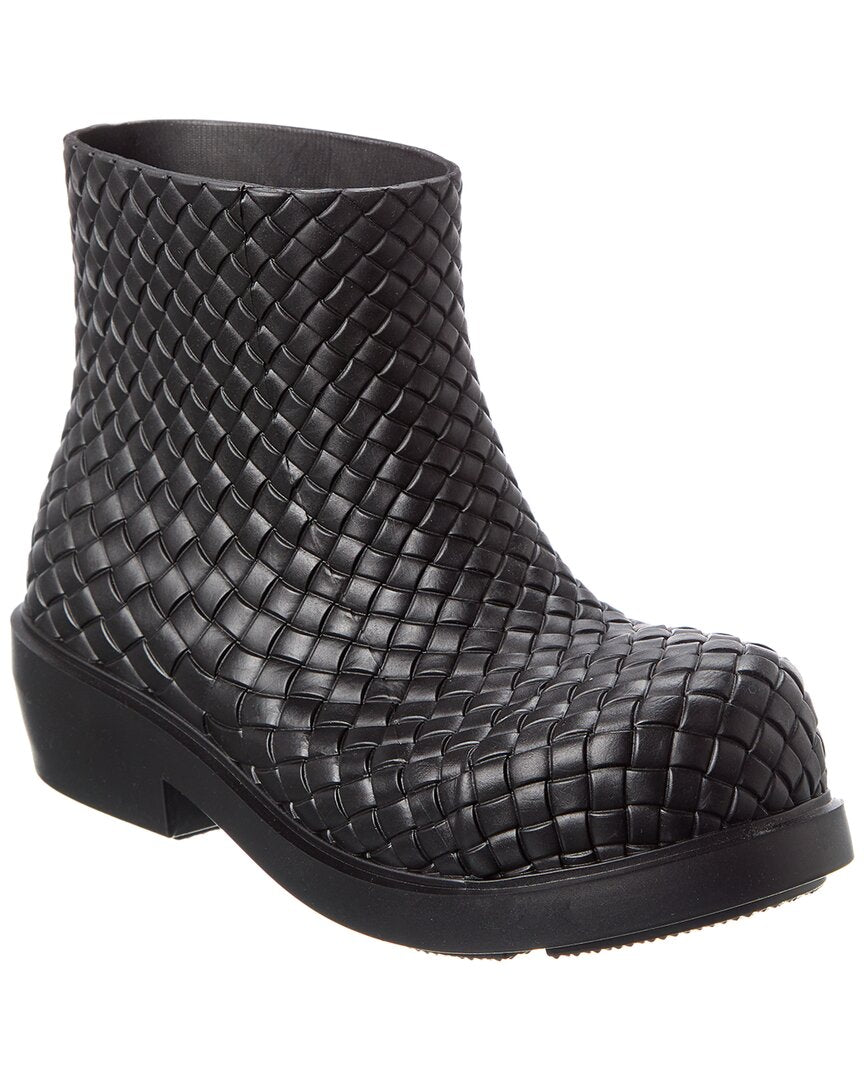 Luxury Bottega Veneta Fireman Intreccio Rubber Boot