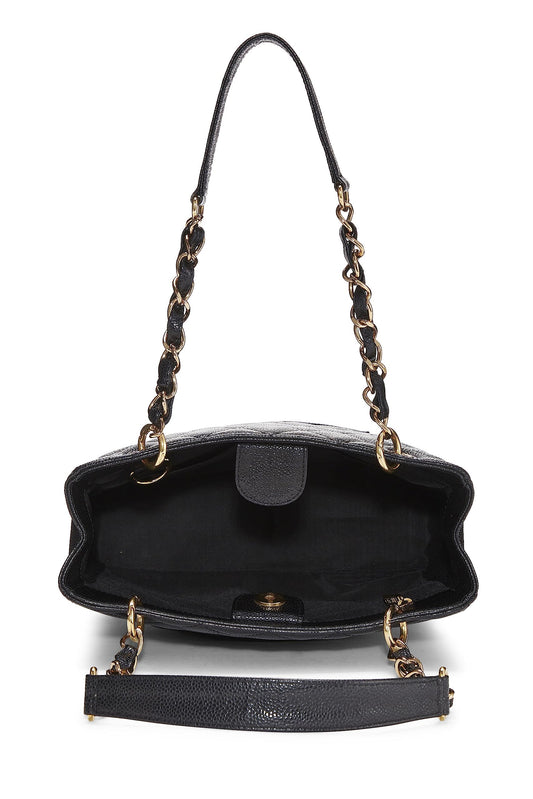 Chanel,  Black Quilted Caviar Petite Shopping Tote (PST), Black