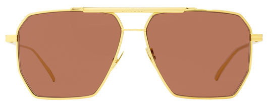 Luxury Bottega Veneta Men's Square Sunglasses BV1012S 005 Gold 60mm