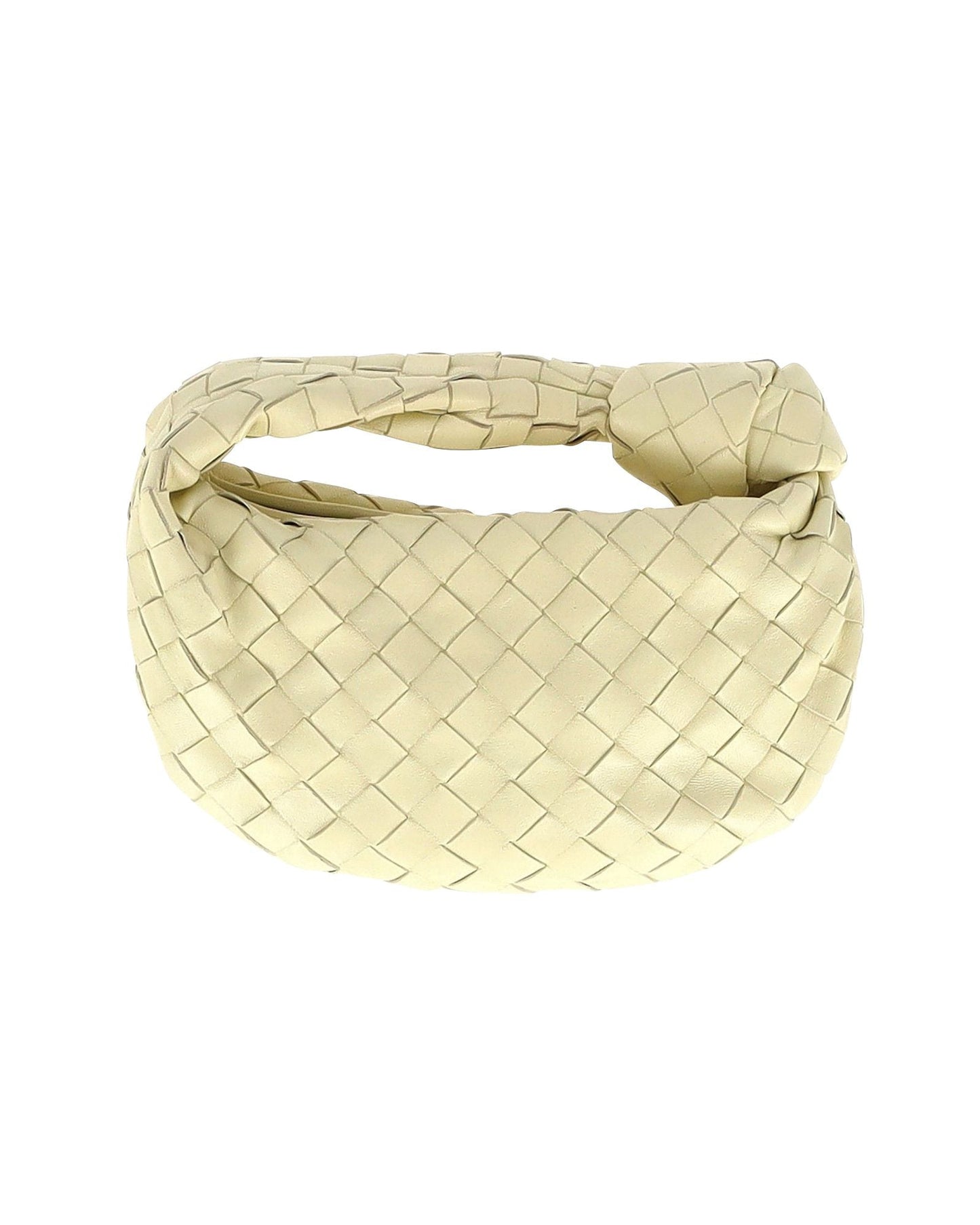 Luxury Bottega Veneta Mini Jodie Shoulder Bag in Cream Leather