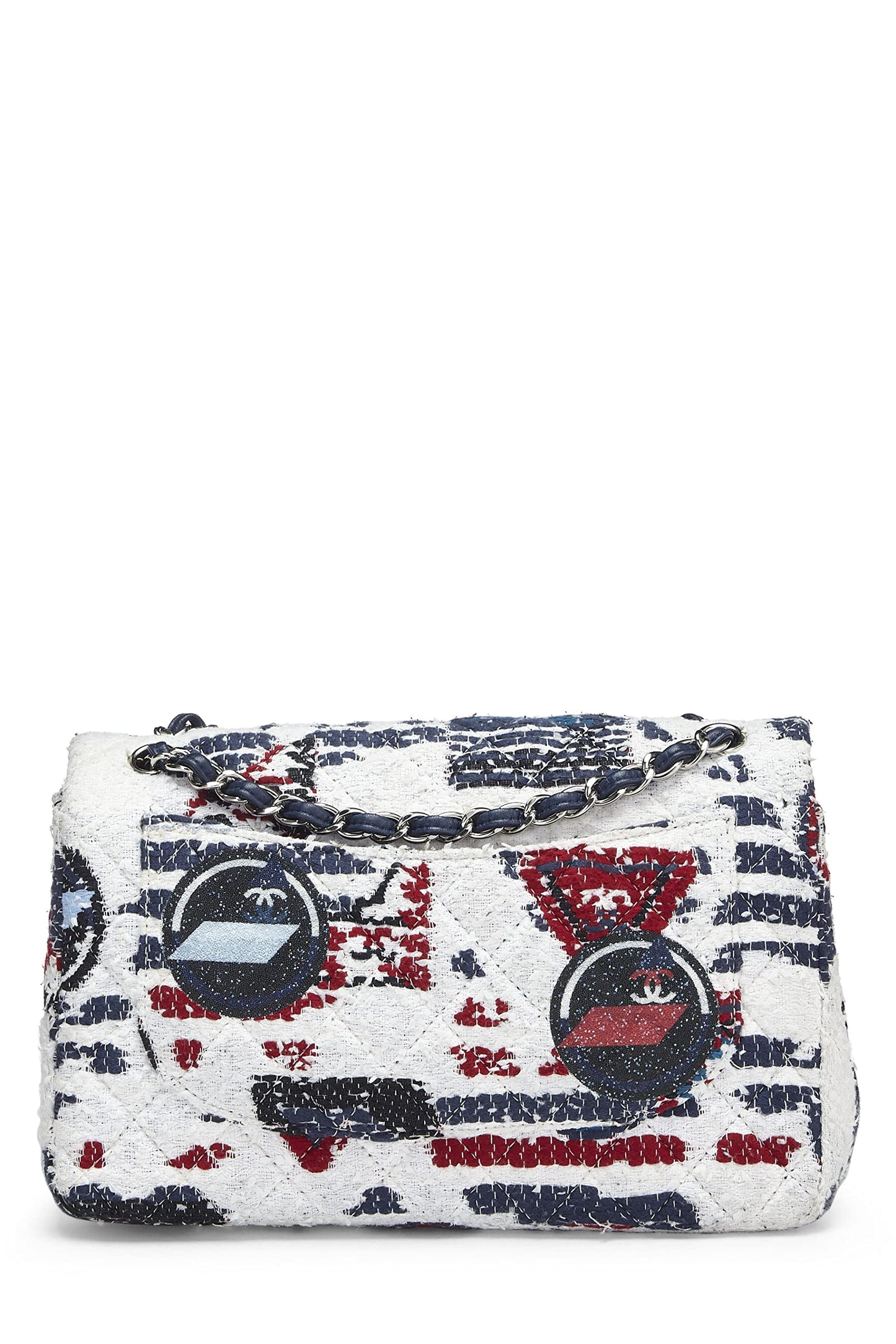 Chanel,  Multi Quilted Tweed New Classic Double Flap Jumbo, Multi