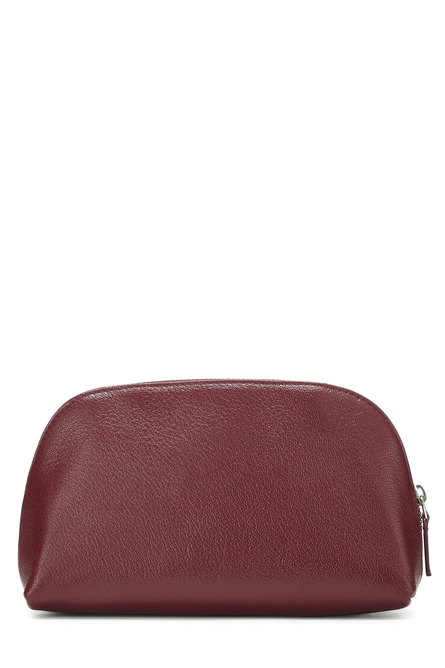 Chanel,  Burgundy Calfskin Cosmetic Pouch, Burgundy