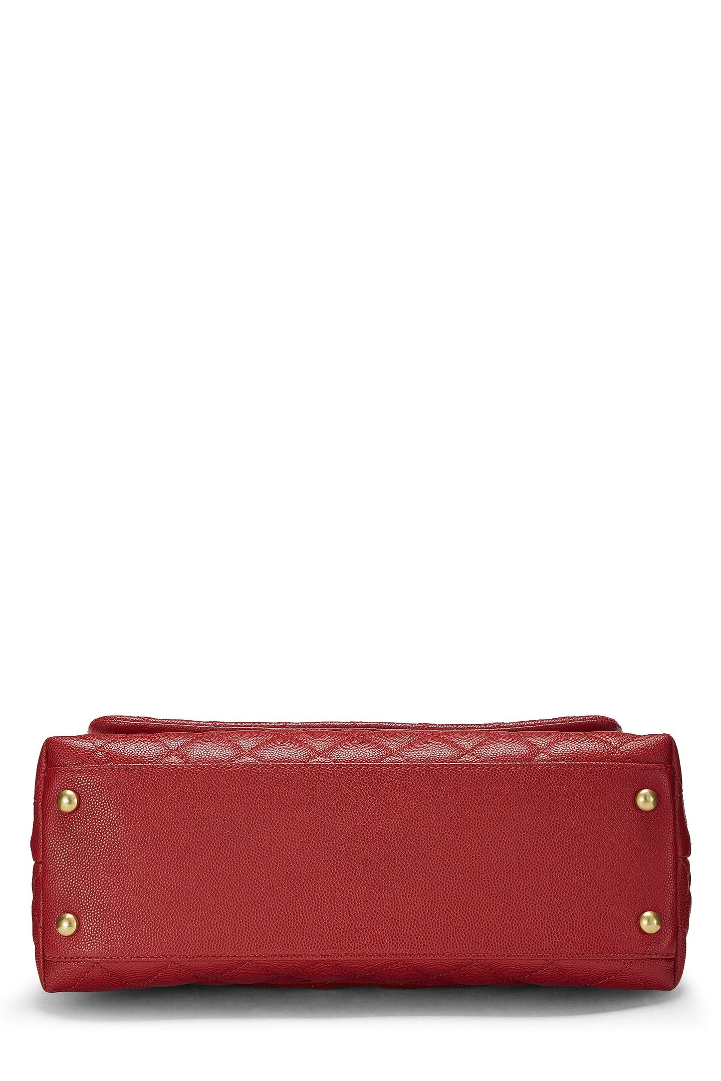 Chanel,  Red Caviar Coco Handle Bag Medium, Red