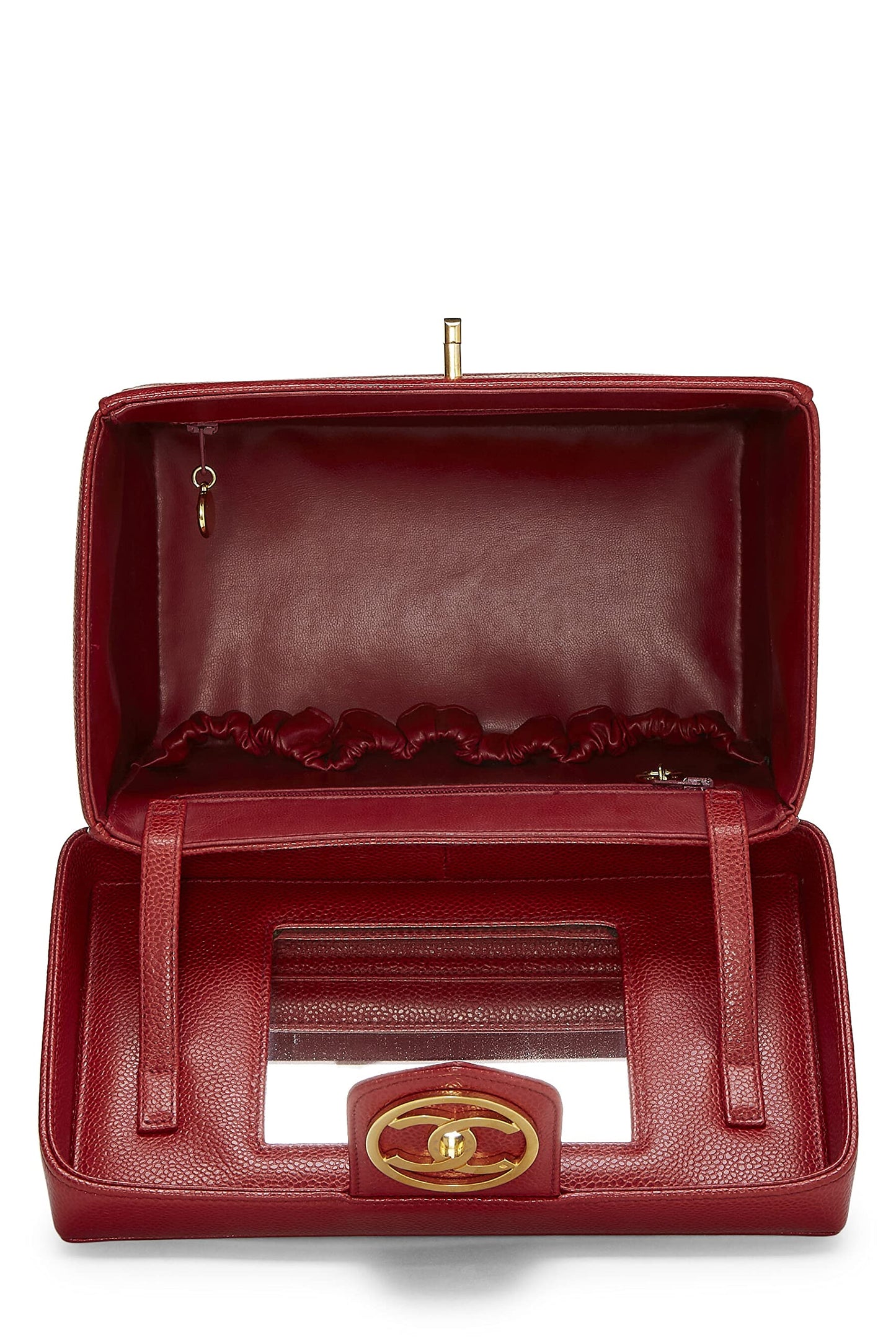 Chanel,  Red Caviar Circle 'CC' Vanity Large, Red