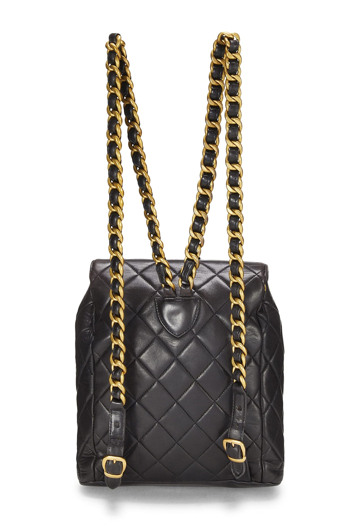 Chanel,  Black Quilted Lambskin Classic Backpack Medium, Black