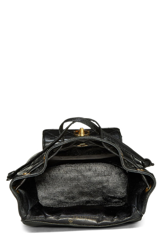 Chanel,  Black Quilted Lambskin 'CC' Classic Backpack Medium, Black
