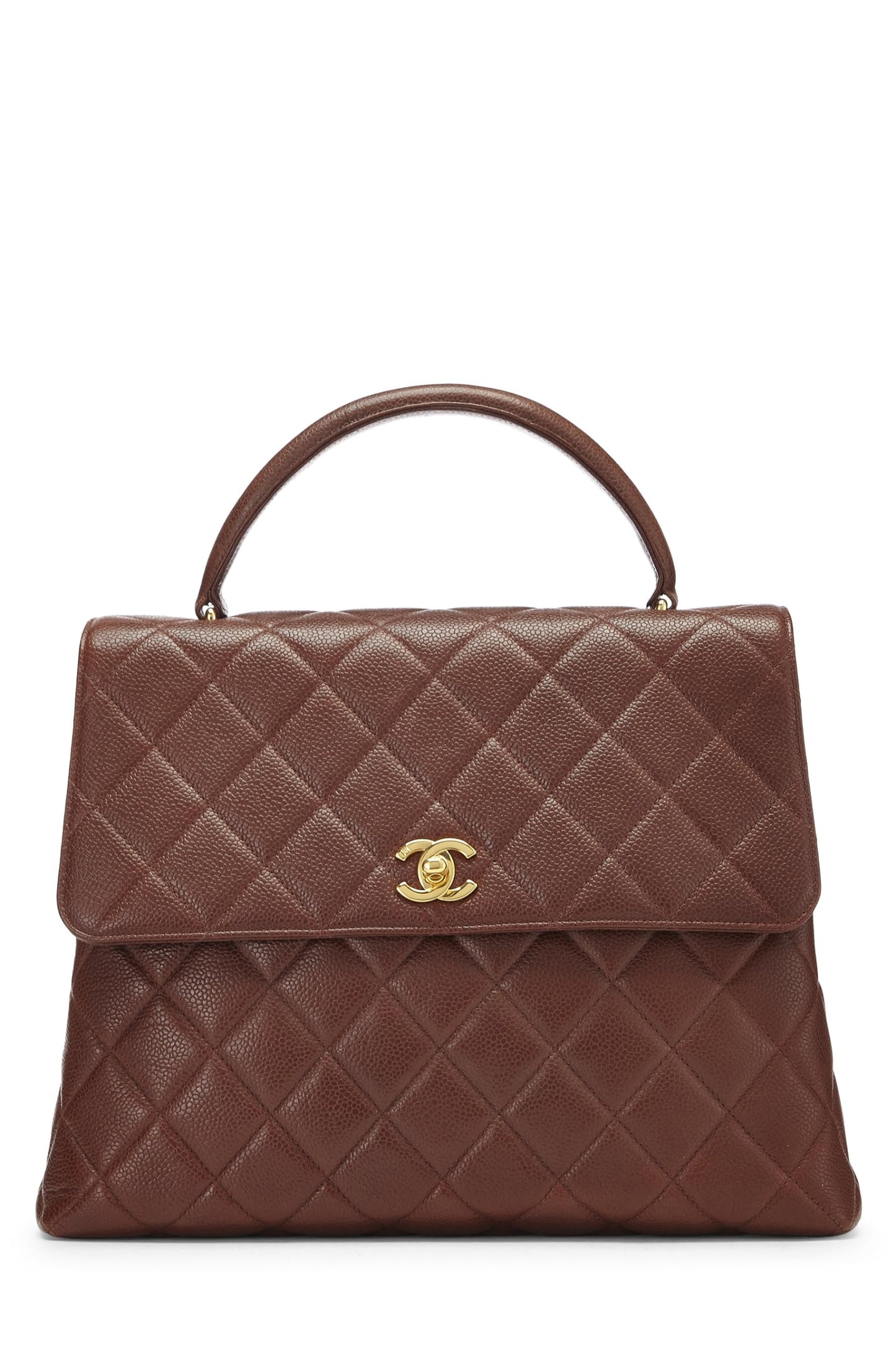 Chanel,  Brown Quilted Caviar Kelly, Brown
