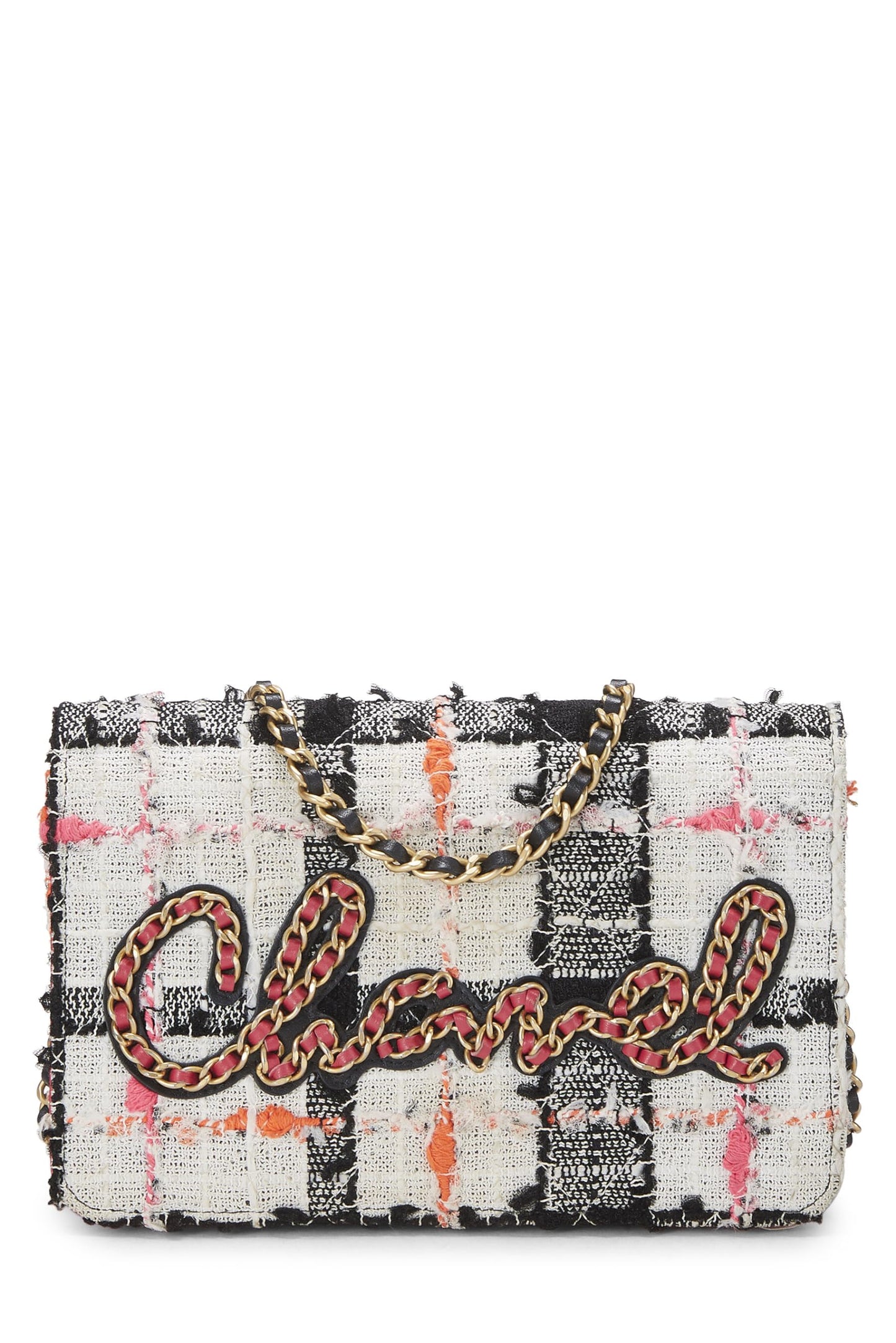Chanel,  Multicolor Plaid Tweed Wallet on Chain (WOC), Multi