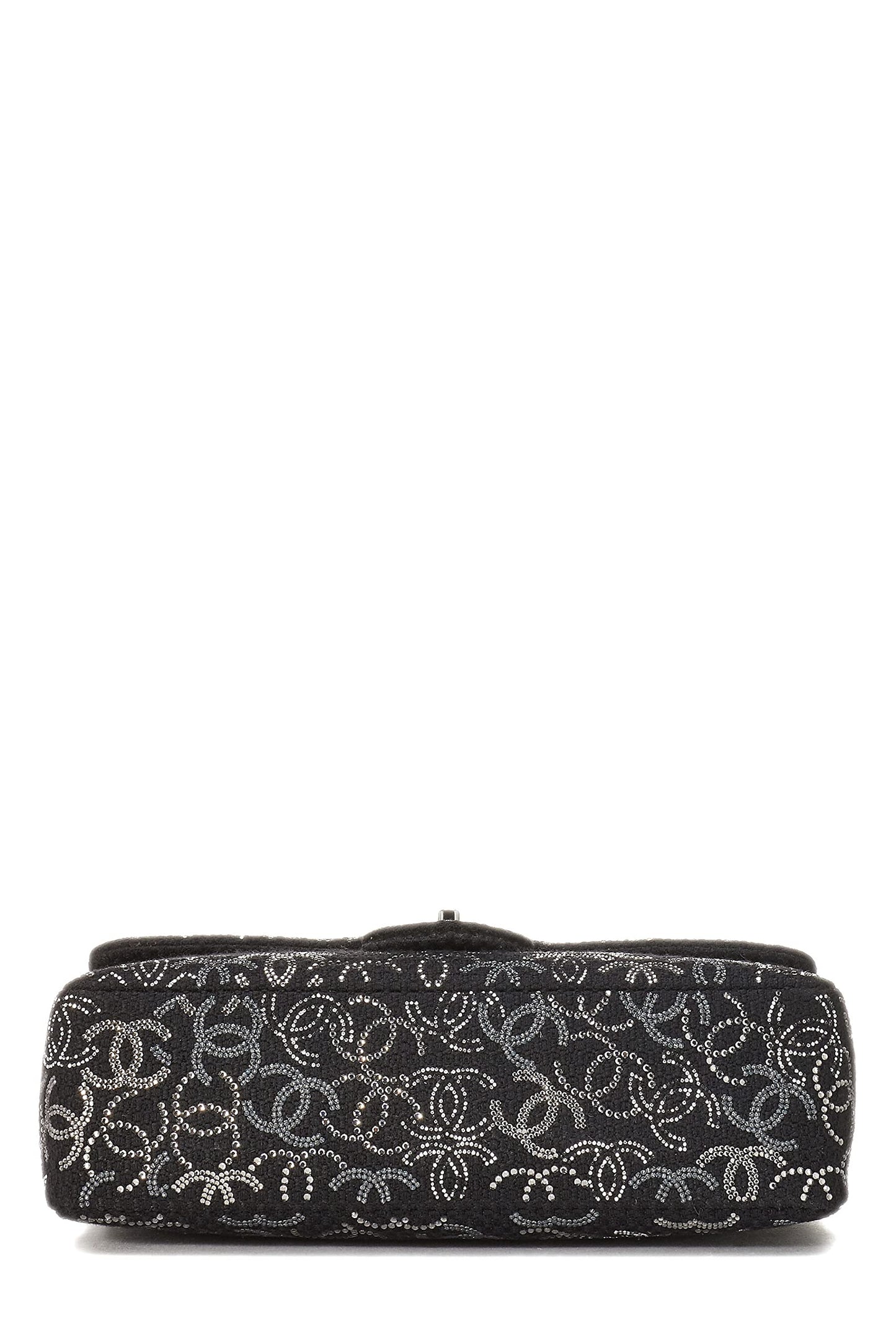 Chanel,  Paris-Shanghai Black Tweed Crystal 'CC' Half Flap Jumbo, Black