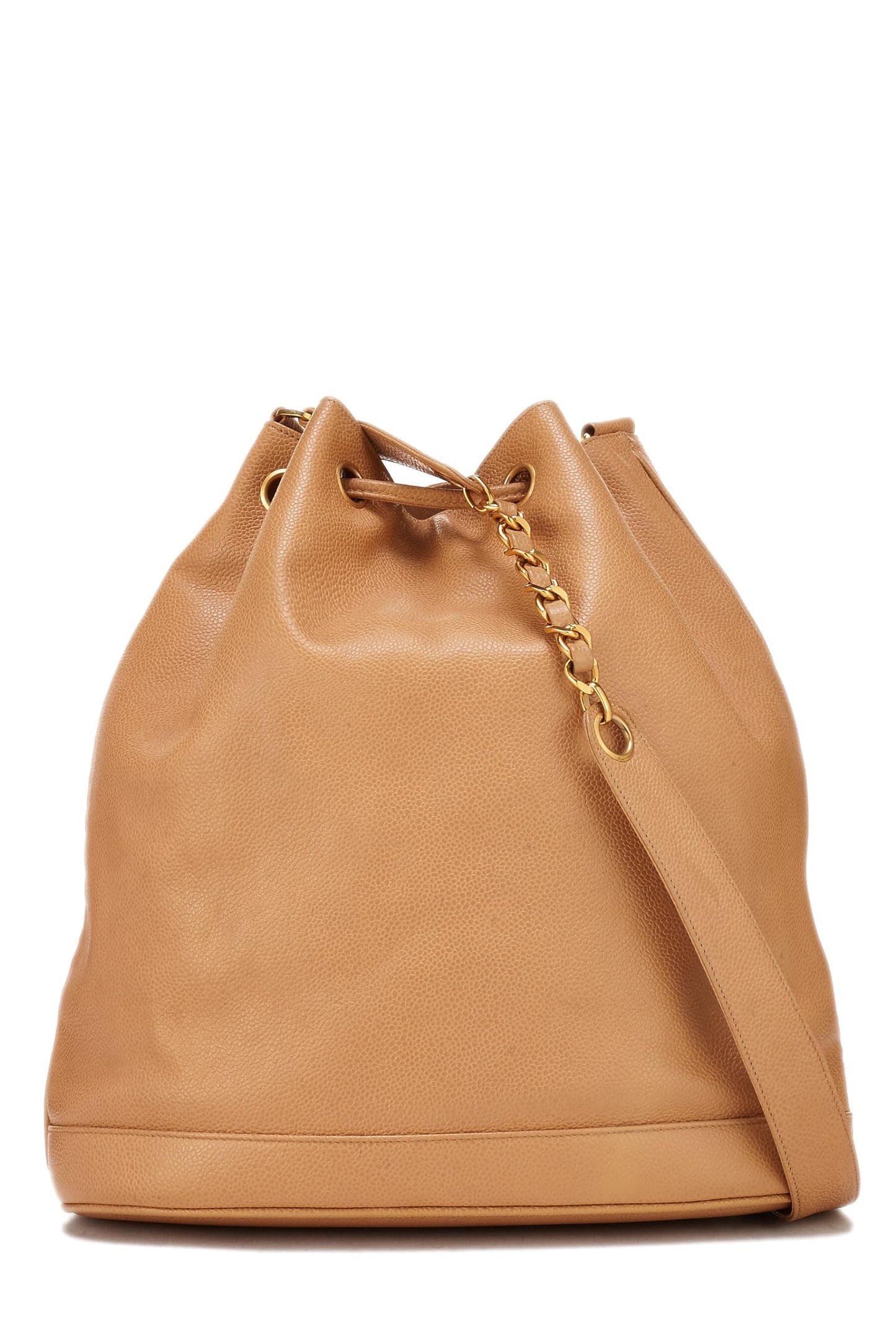 Chanel,  Beige Caviar Bucket Bag Large, Beige