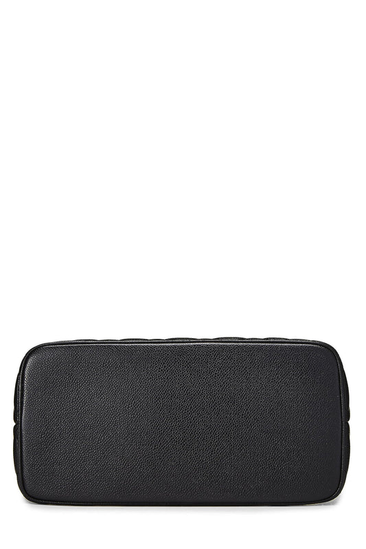 Chanel,  Black Quilted Caviar Medallion Tote, Black