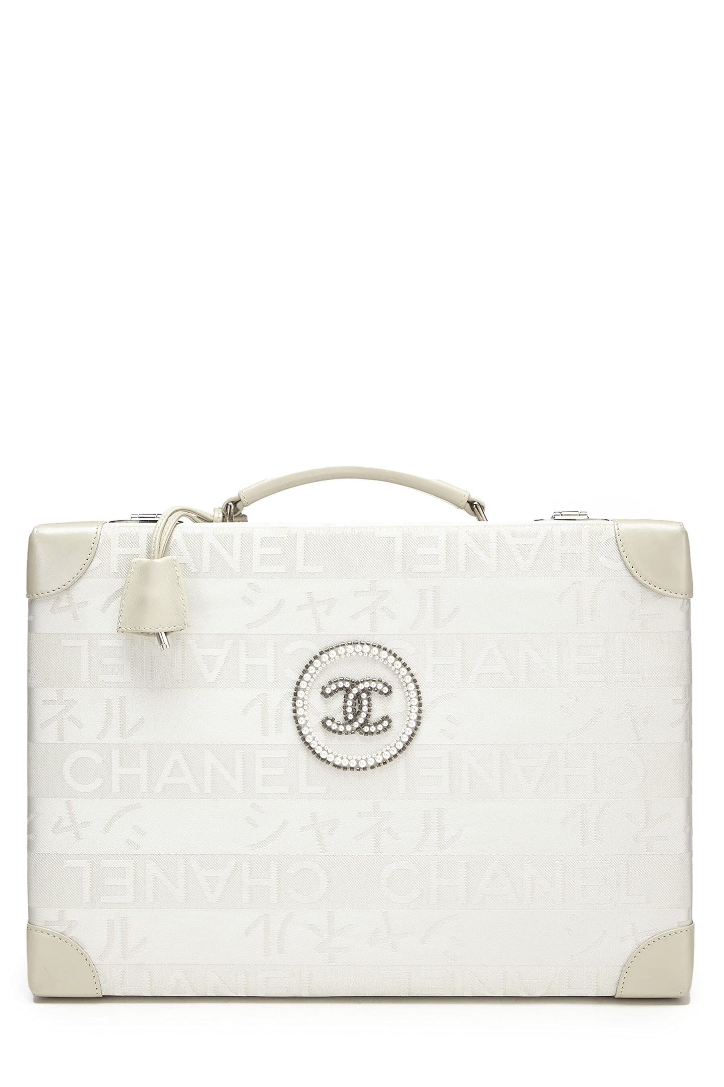 Chanel,  White Satin Ginza Briefcase LTD, White