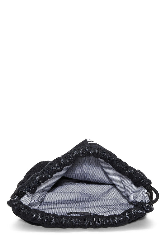 Chanel,  Black Terry Cloth Drawstring Beach Backpack, Black
