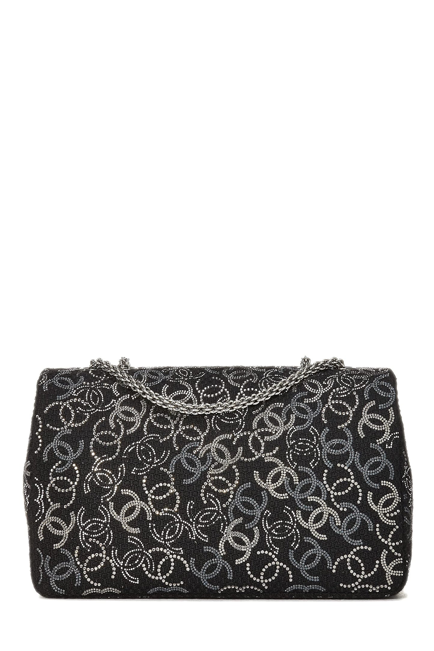 Chanel,  Paris-Shanghai Black Tweed Crystal 'CC' Half Flap Jumbo, Black