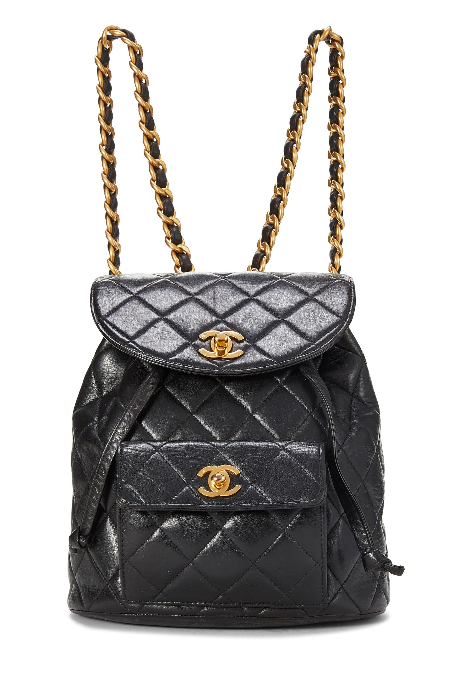 Chanel,  Black Quilted Lambskin 'CC' Classic Backpack Small, Black