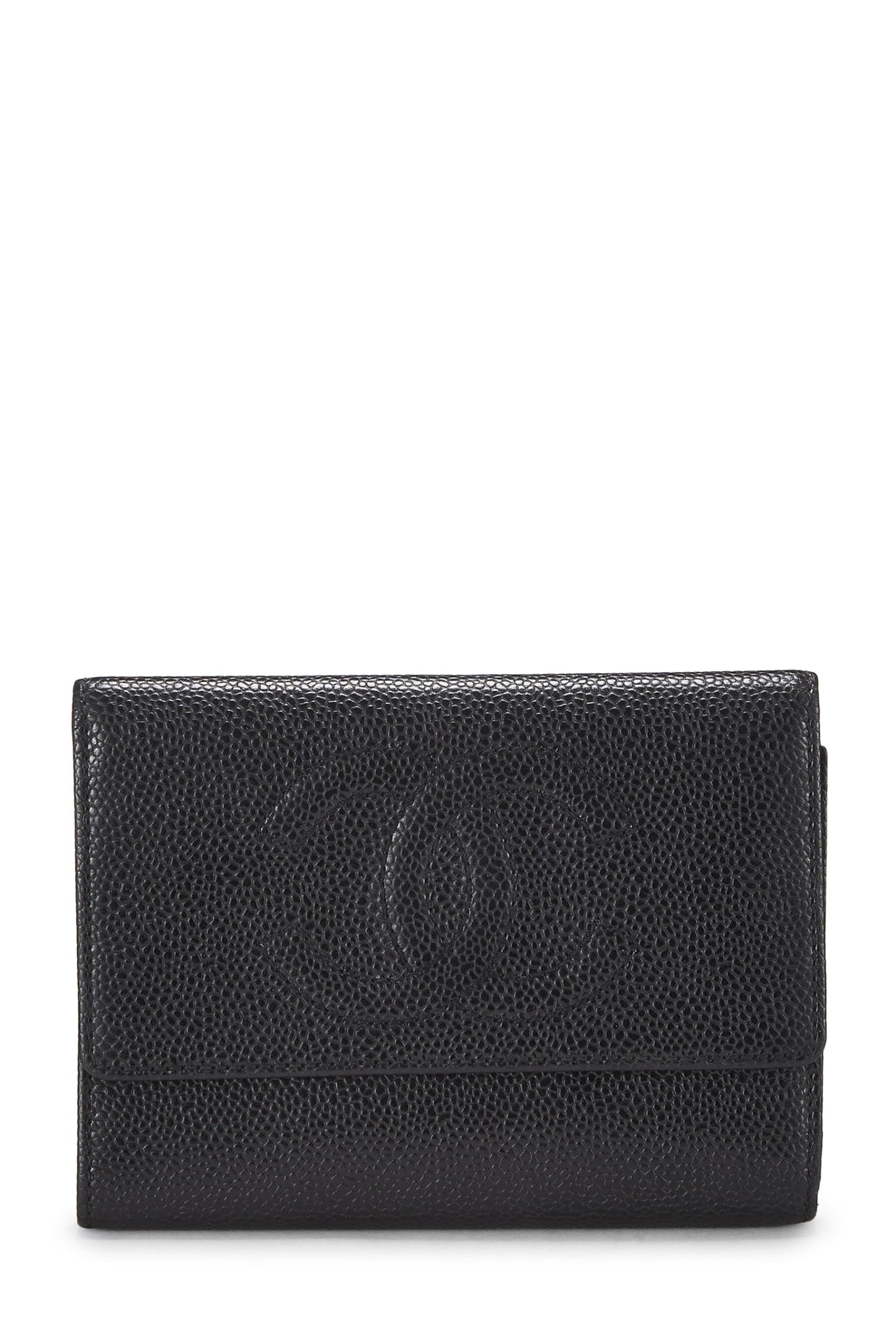 Chanel  Black Caviar Timeless 'CC' Flap Wallet, Black