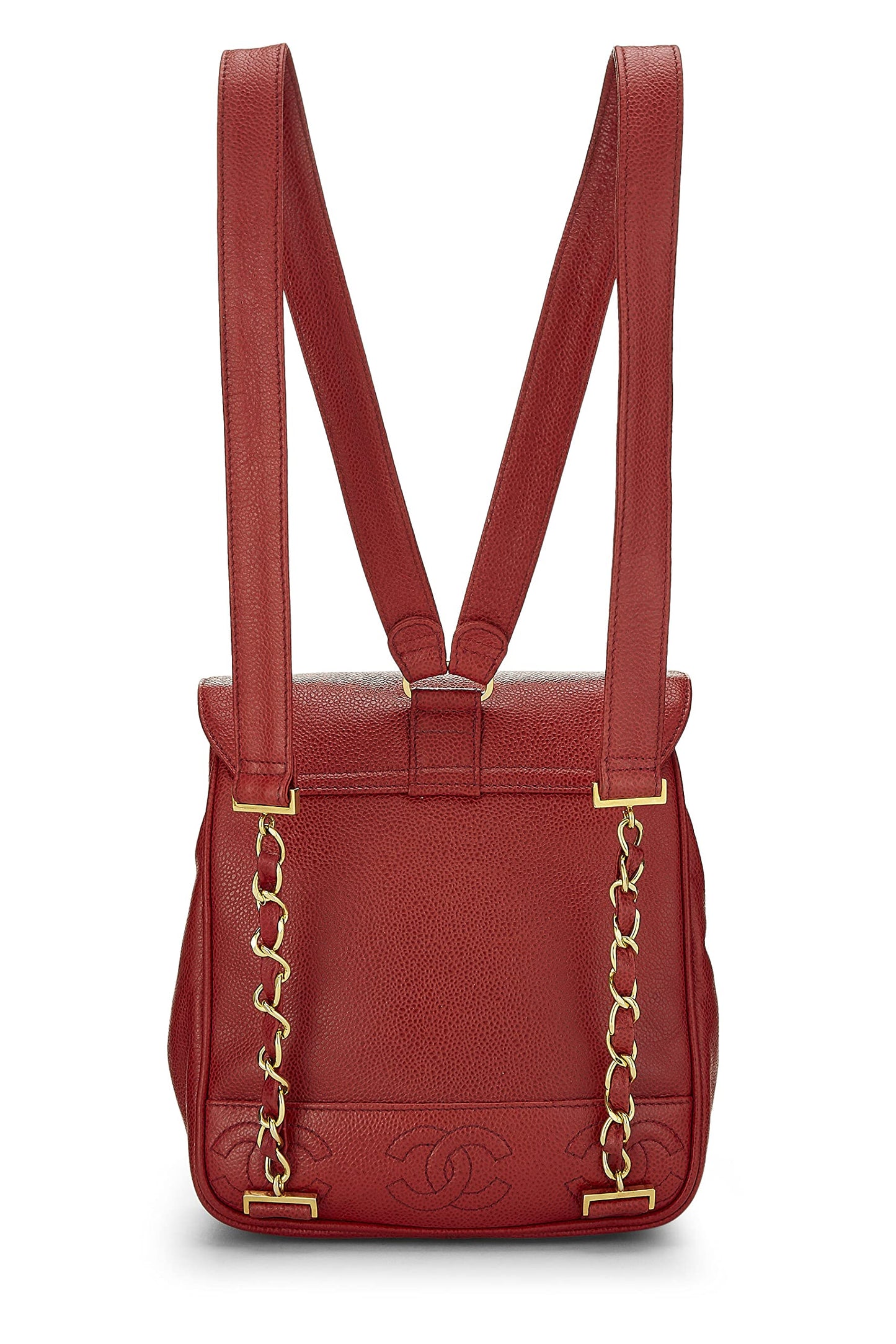 Chanel,  Red Caviar 3 'CC' Backpack Medium, Red