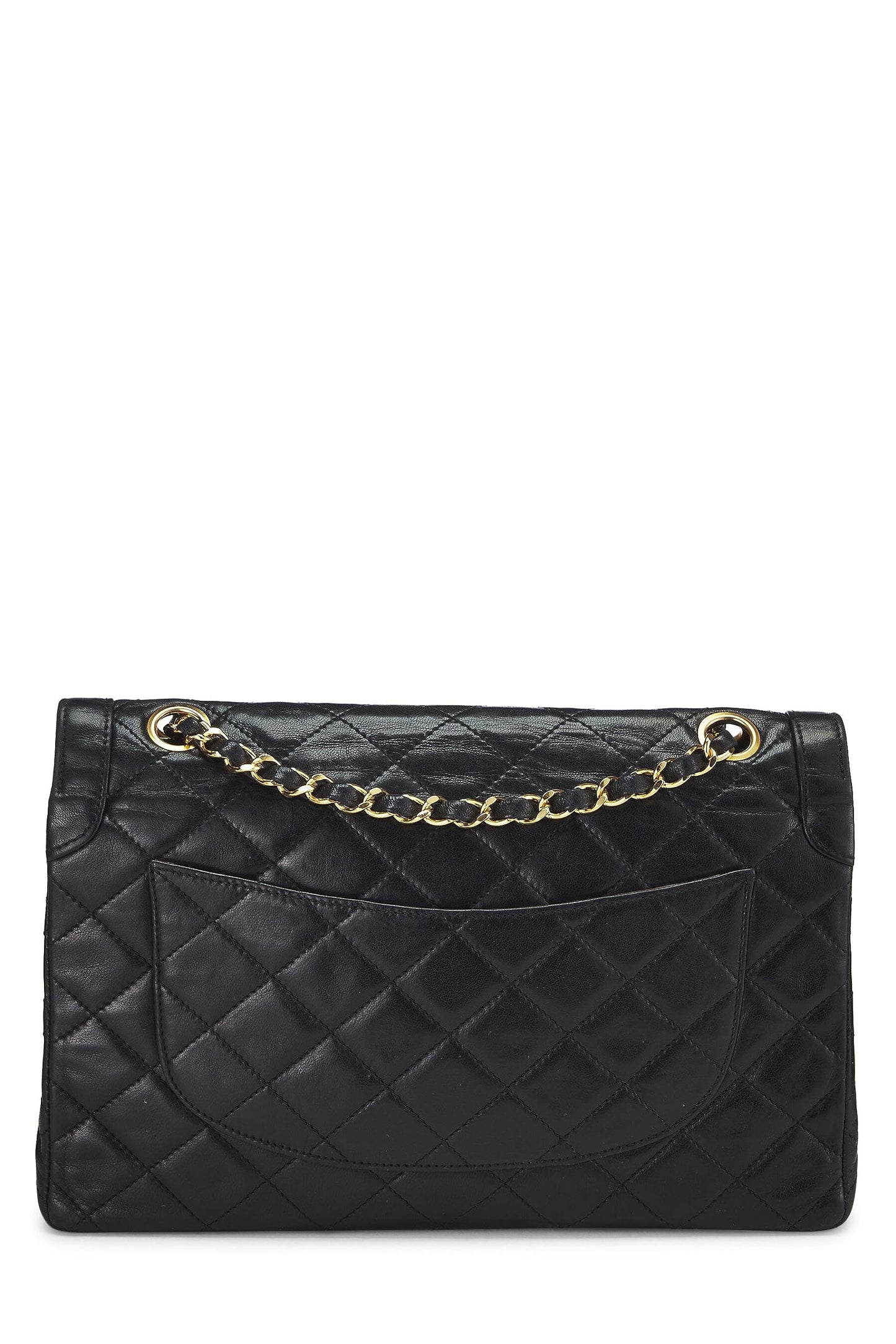 Chanel,  Black Quilted Lambskin Paris Limited Double Flap Medium, Black