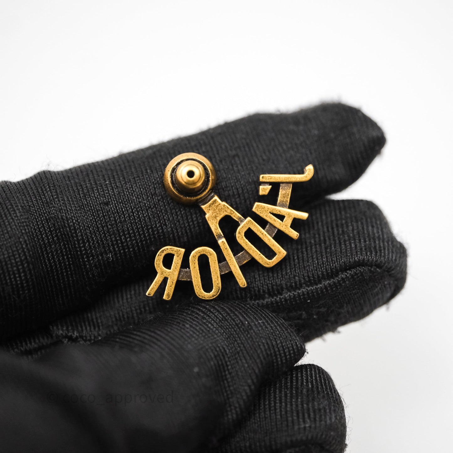 Christian Dior J'Adior Bee Earrings Aged Gold Tone