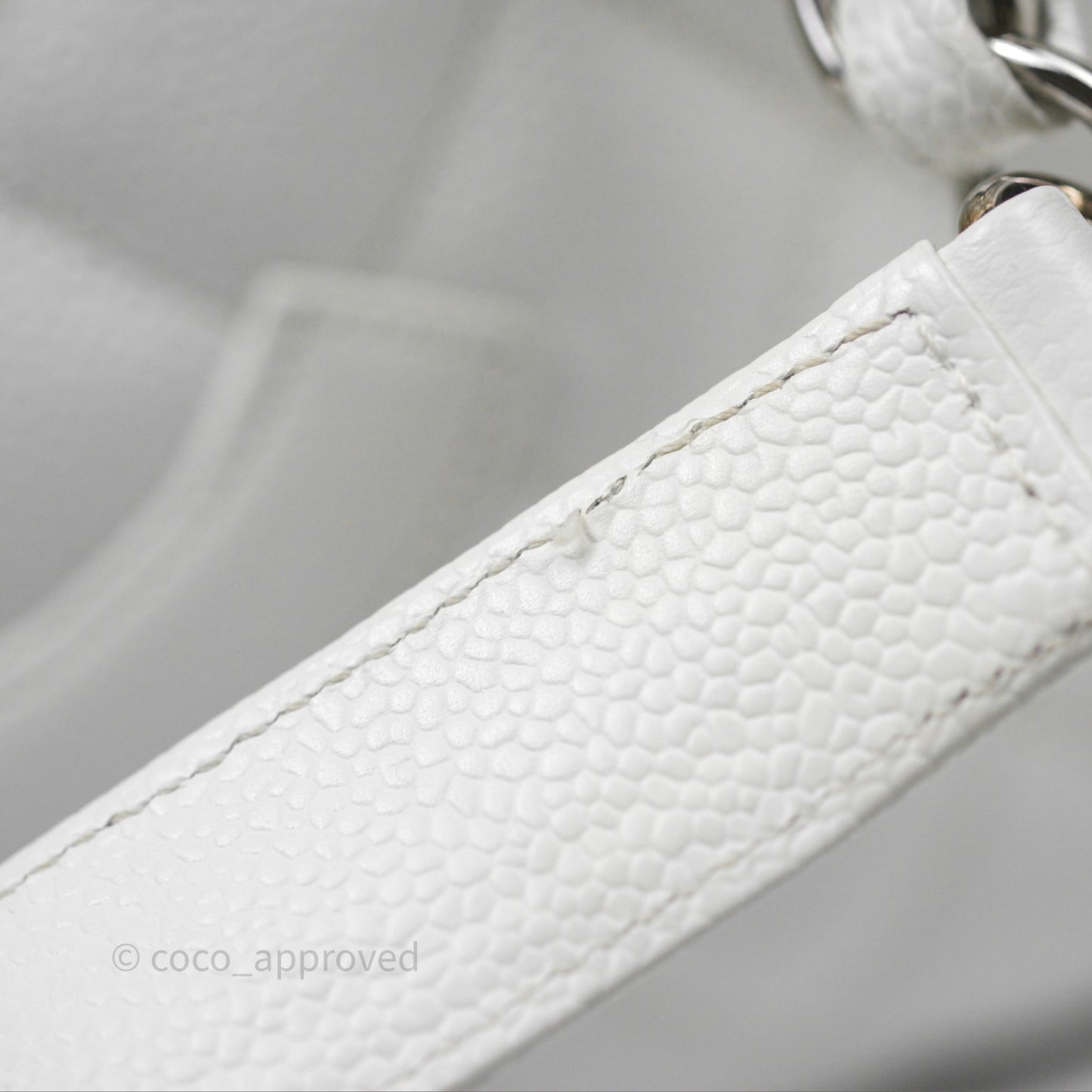 Chanel GST White Caviar Silver Hardware