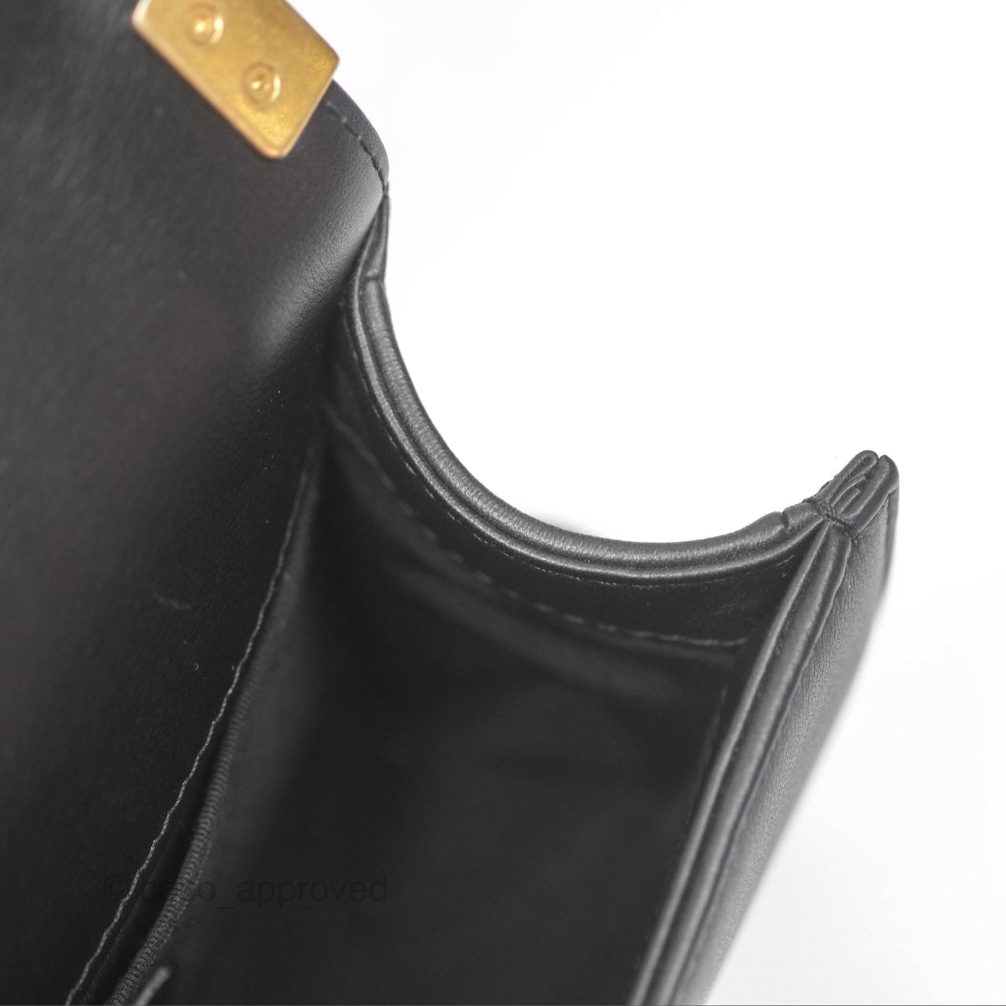 Chanel Small Boy Black Lambskin Aged Gold Hardware