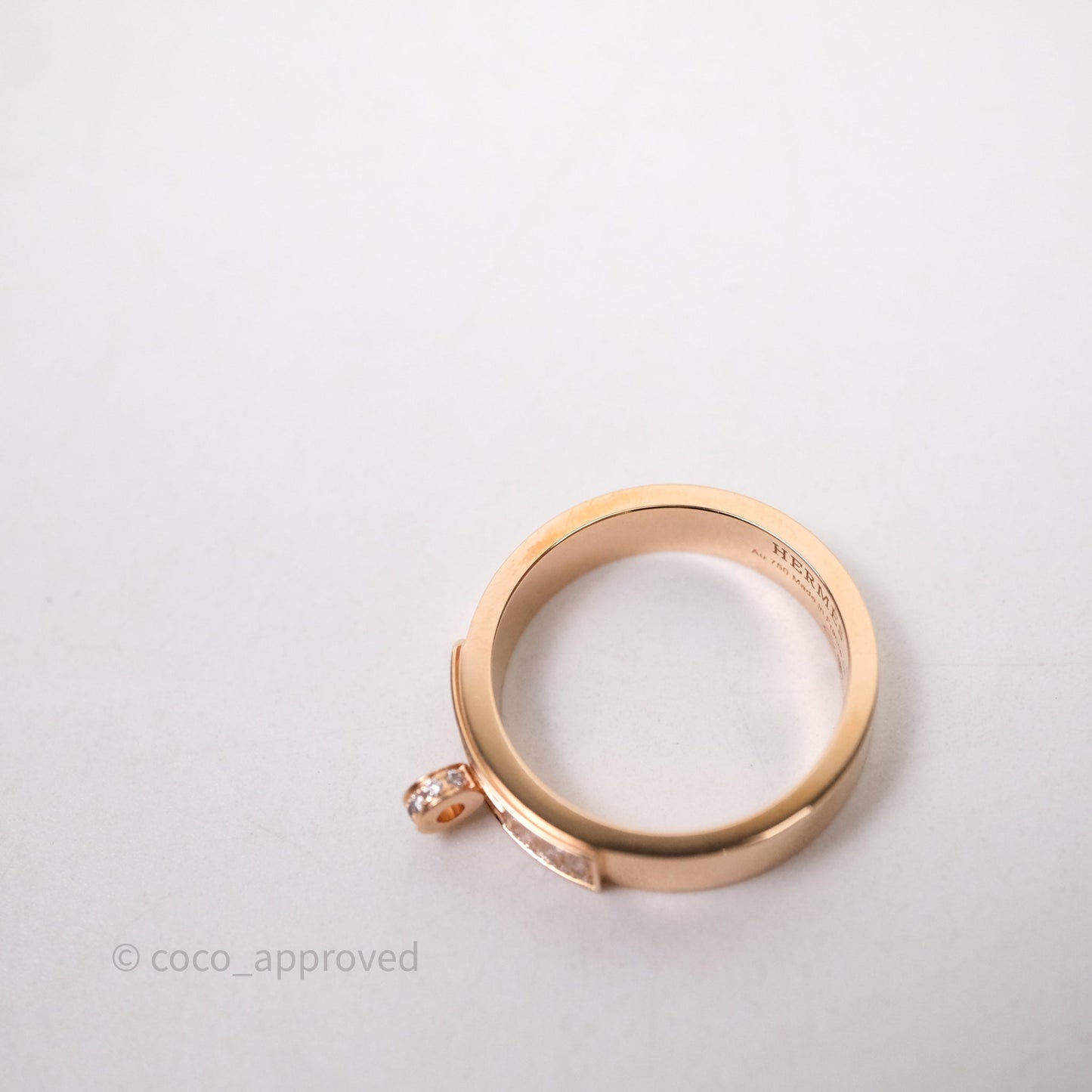Hermès Kelly Ring Rose Gold With Diamonds Size 54