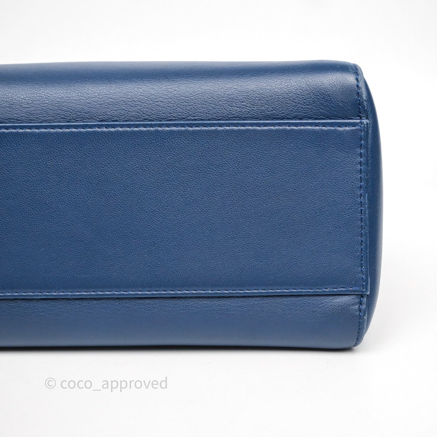 Fendi Nappa Mini Peekaboo Bag Blue Silver Hardware