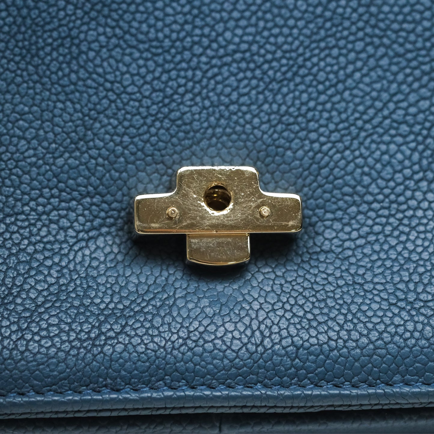 Chanel Medium Cuba Top Handle Flap Bag Blue Caviar Gold Hardware