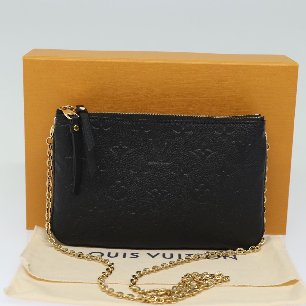 LOUIS VUITTON Monogram Empreinte Pochette Double Zip Bag M68568 LV 82076S