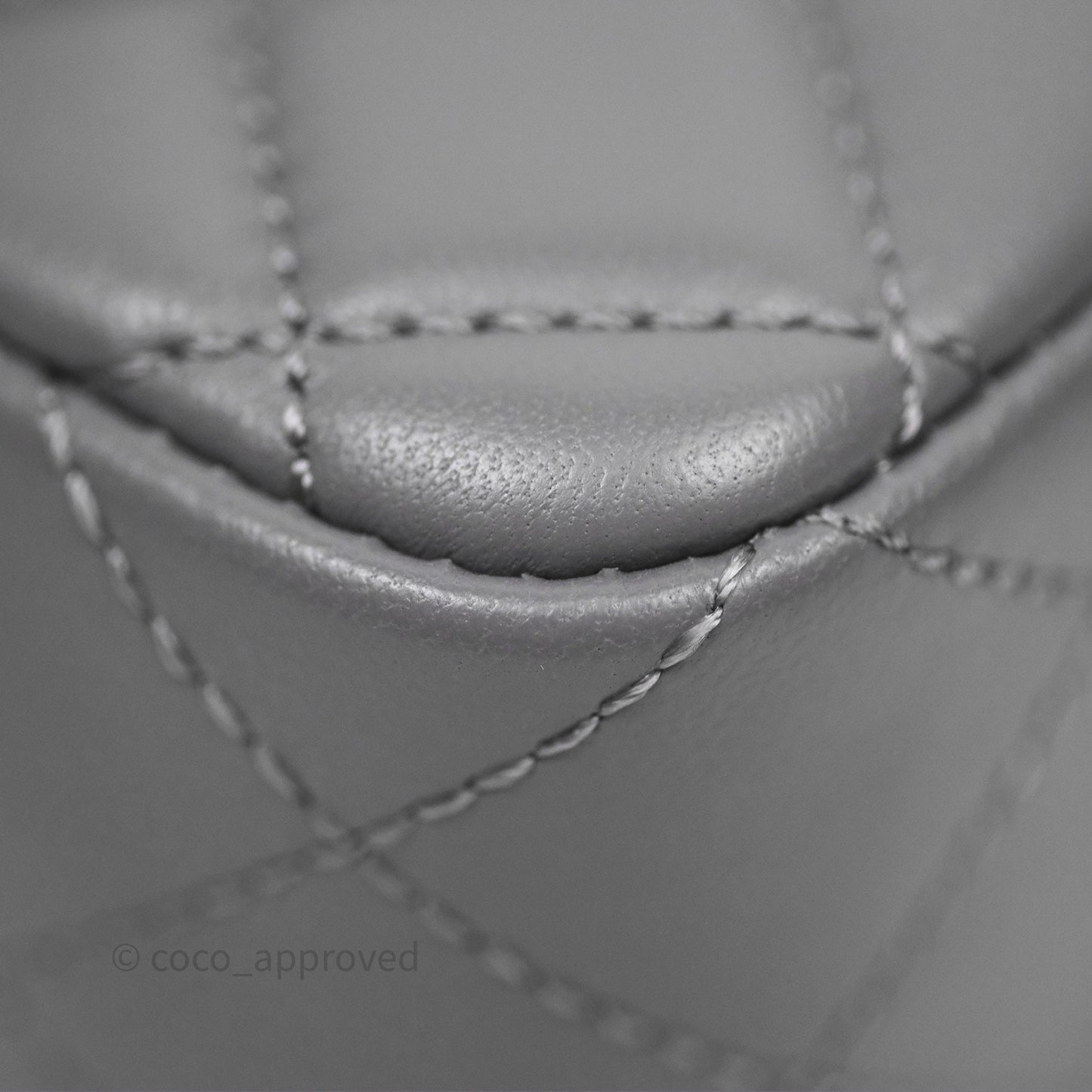 Chanel Top Handle Mini Rectangular Flap Grey Lambskin Gold Hardware