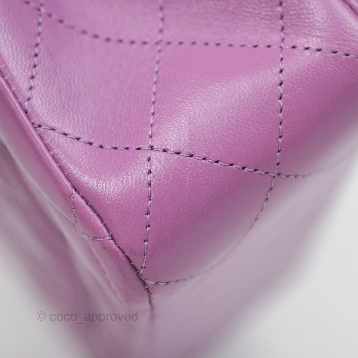 Chanel Small Classic Flap Quilted Purple Lambskin Silver Hardware