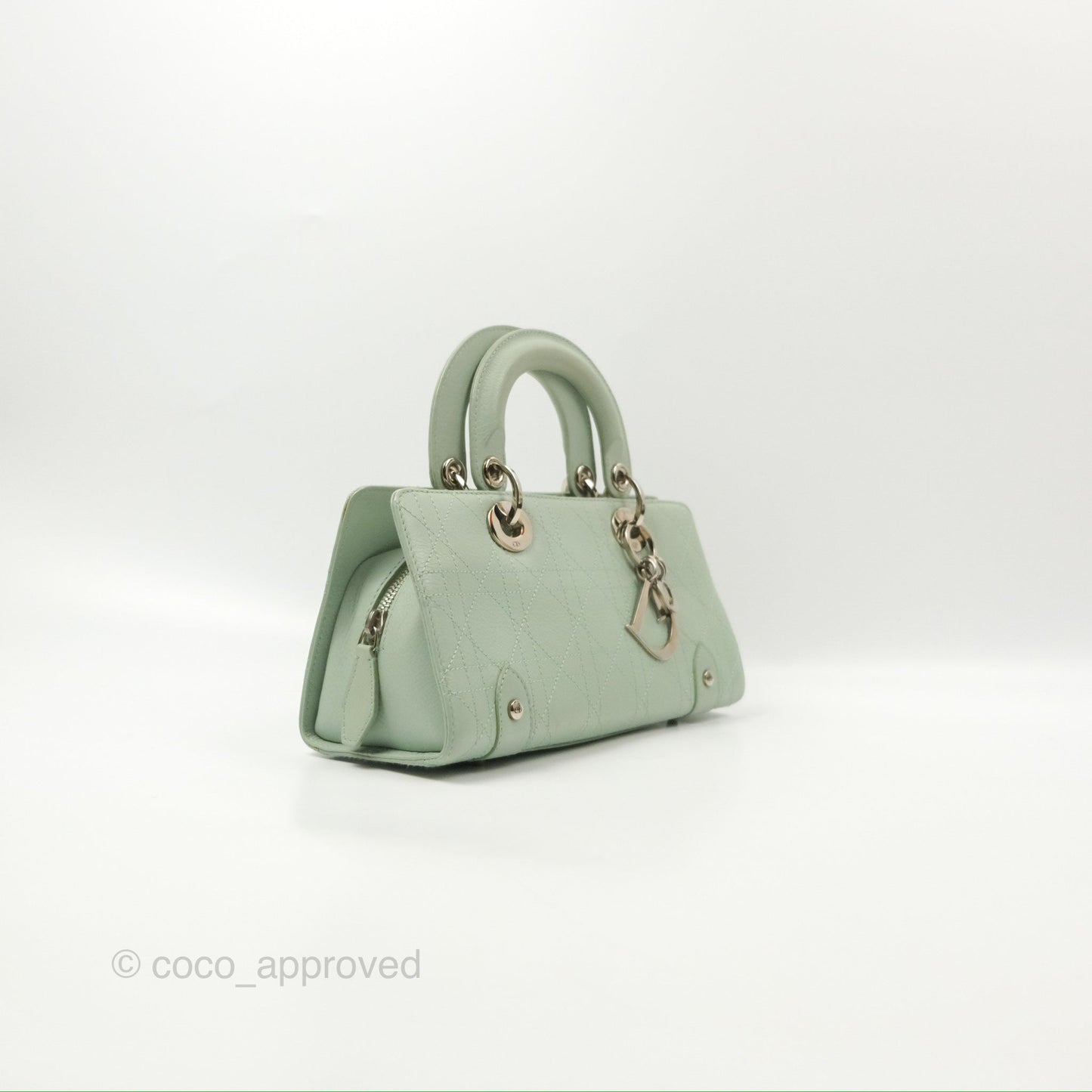 Dior East West Lady Dior Mint Green Calfskin Silver Hardware