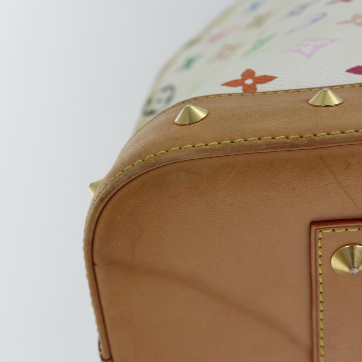 LOUIS VUITTON Monogram Multicolor Alma GM Hand Bag White M40441 LV 82126A