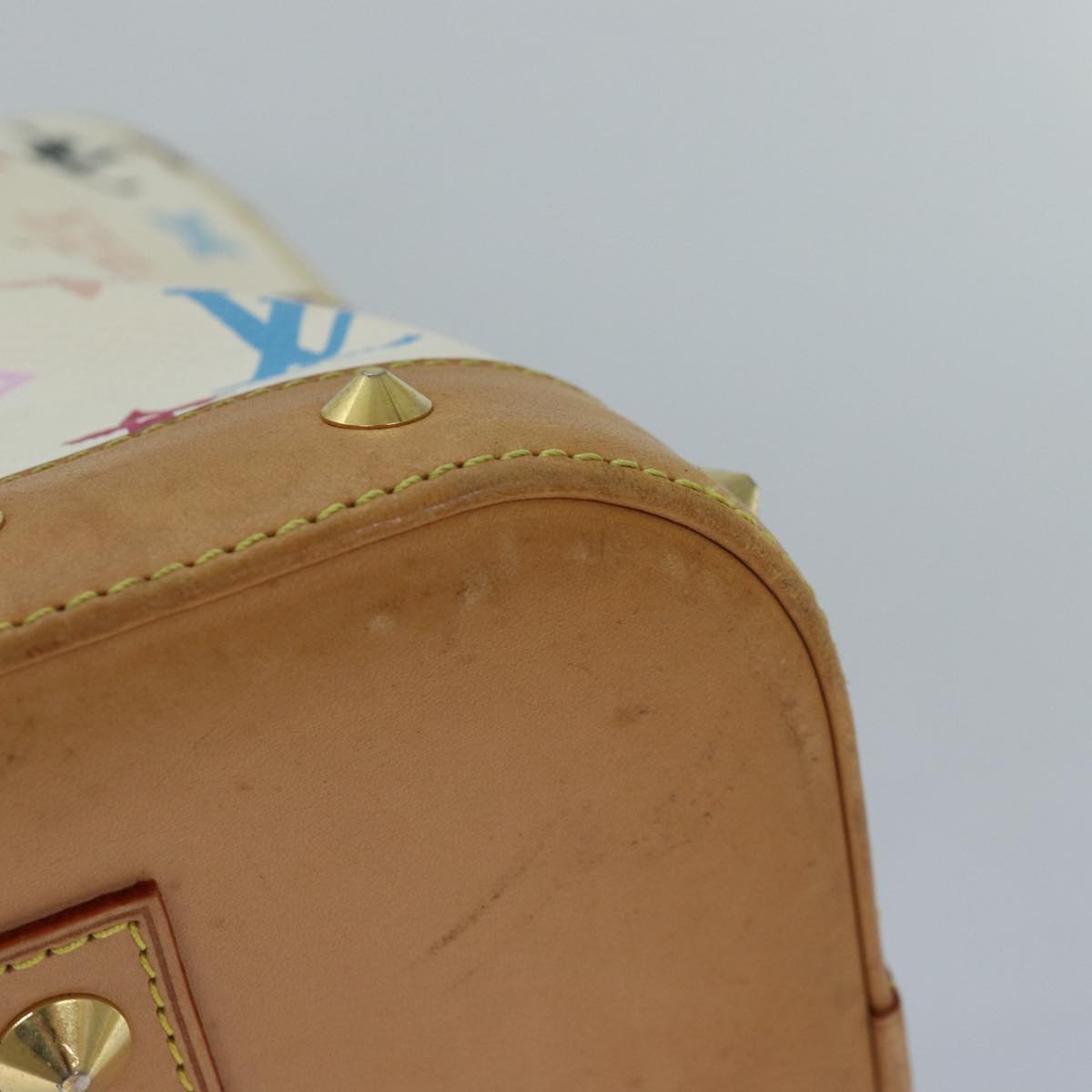 LOUIS VUITTON Monogram Multicolor Alma GM Hand Bag White M40441 LV 82126A
