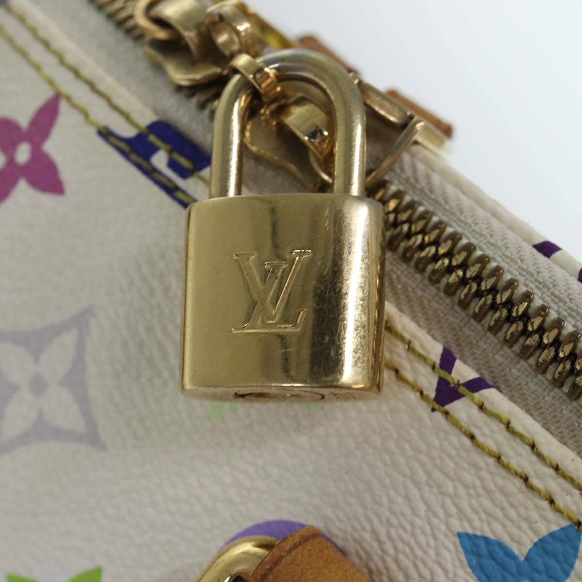 LOUIS VUITTON Monogram Multicolor Alma GM Hand Bag White M40441 LV 82126A