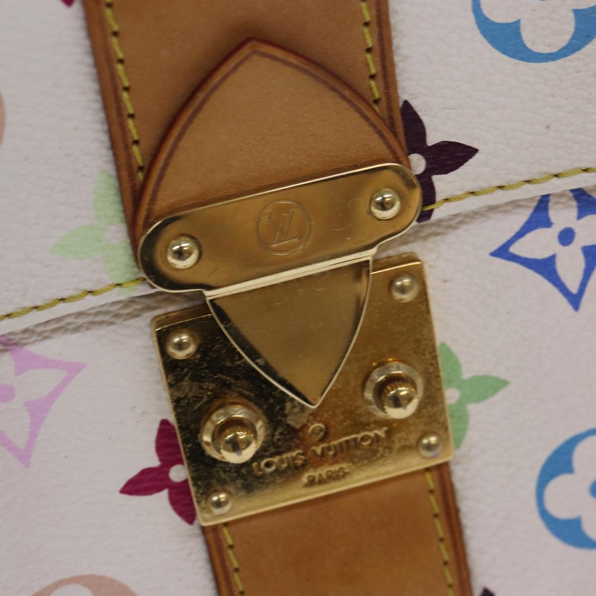 LOUIS VUITTON Monogram Multicolor Alma GM Hand Bag White M40441 LV 82126A