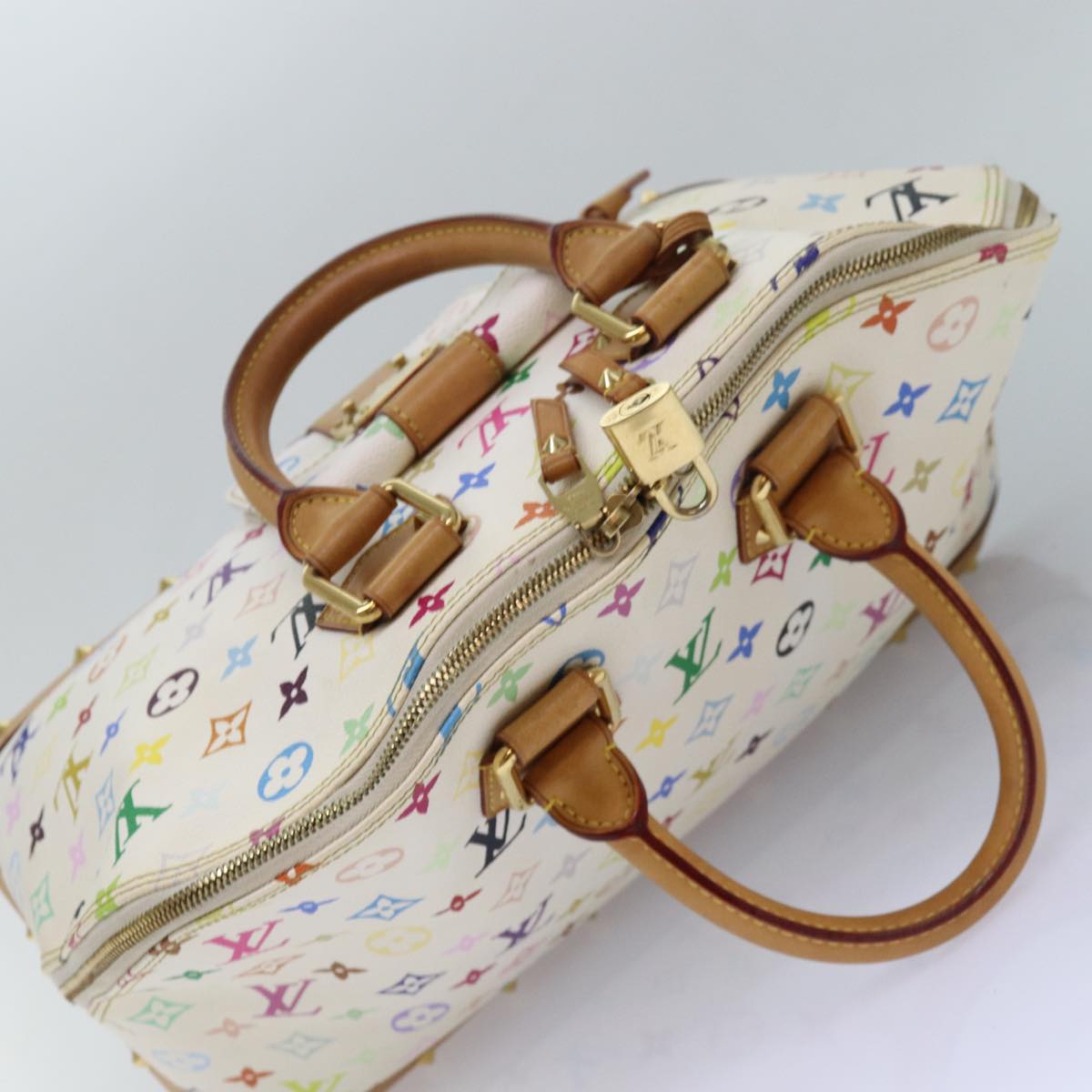 LOUIS VUITTON Monogram Multicolor Alma GM Hand Bag White M40441 LV 82126A