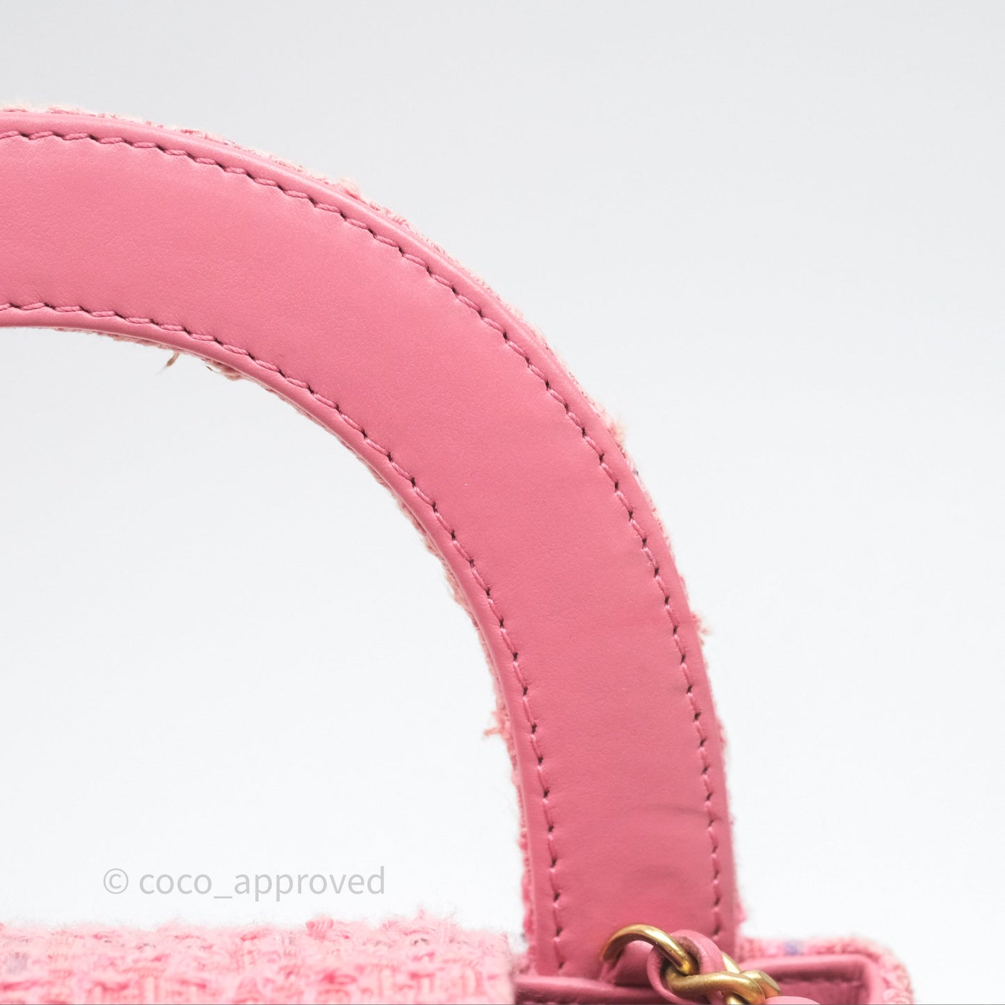 Chanel Kelly Bag Pink Tweed Aged Gold Hardware