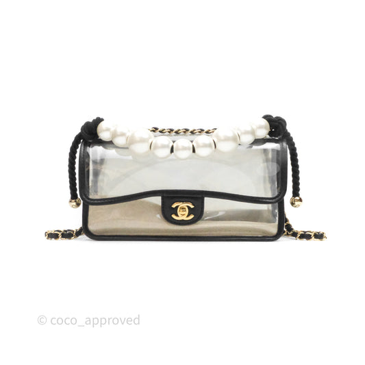 Chanel Medium Sand By The Sea PVC Flap Black Lambskin Gold Hardware