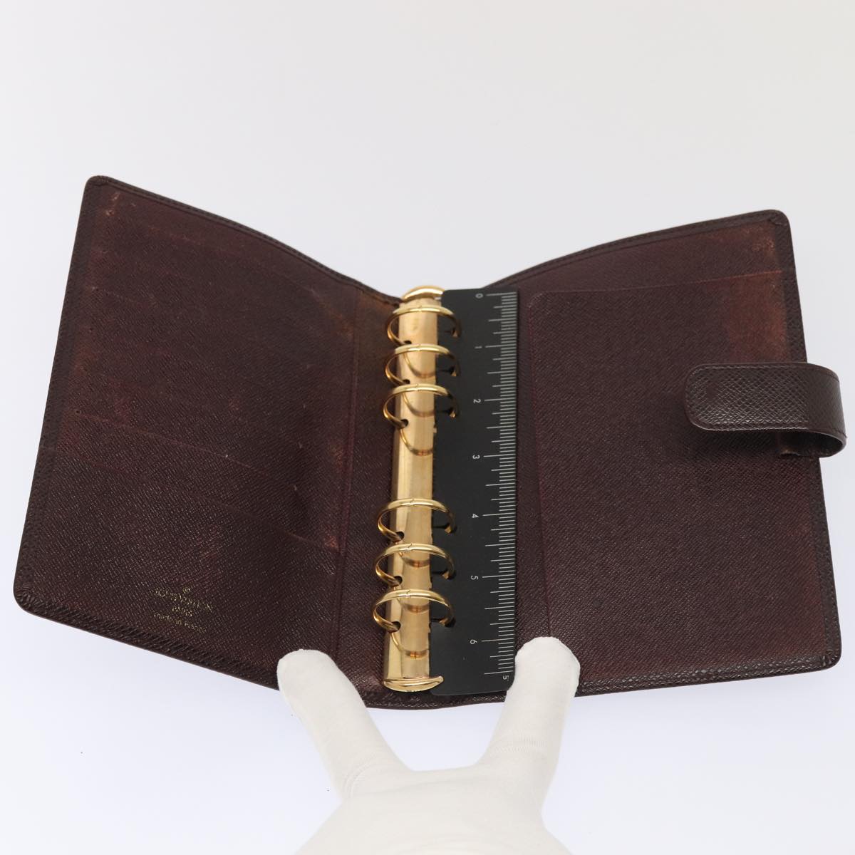 LOUIS VUITTON Taiga Leather Agenda MM Day Planner Cover Acajou R20416 82186