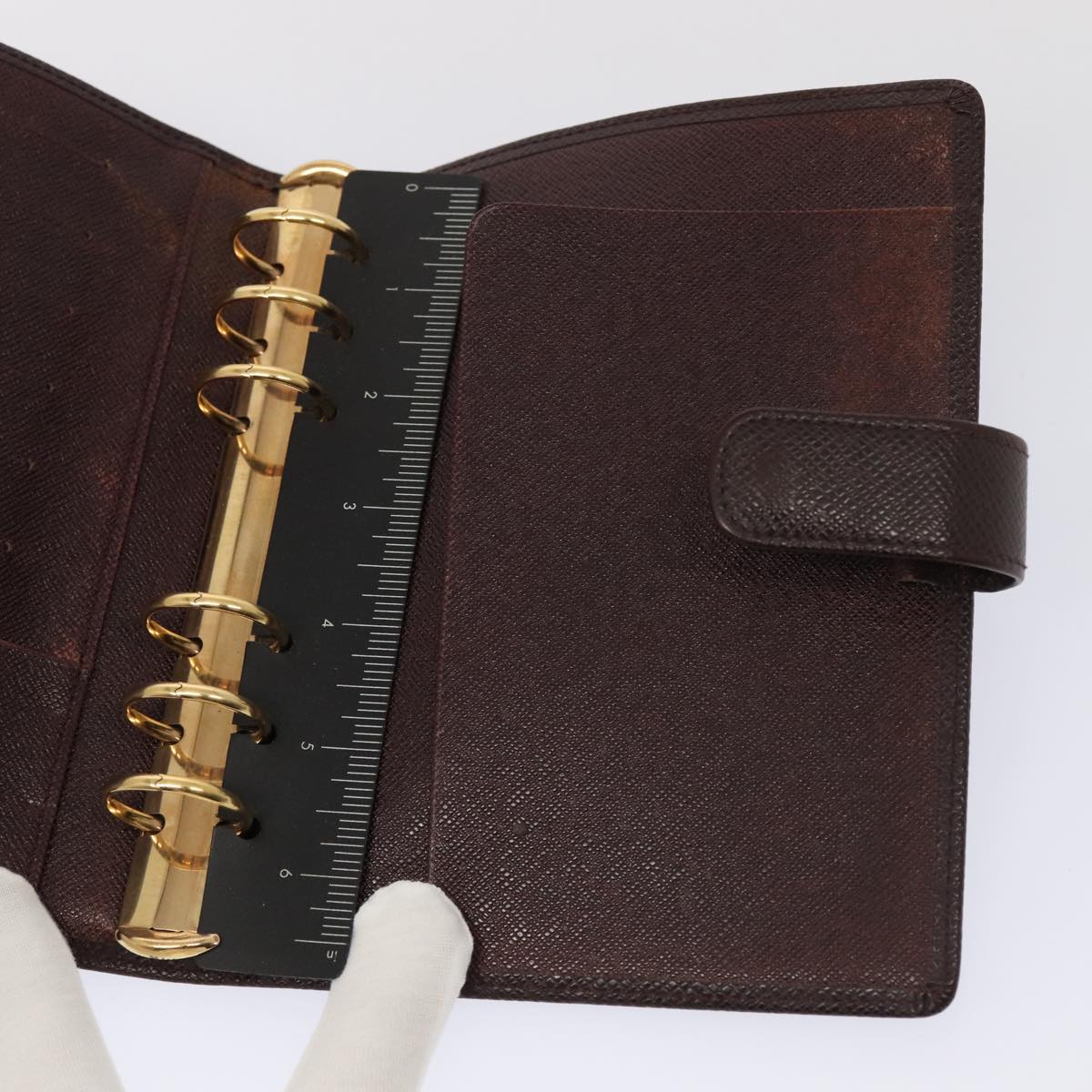 LOUIS VUITTON Taiga Leather Agenda MM Day Planner Cover Acajou R20416 82186